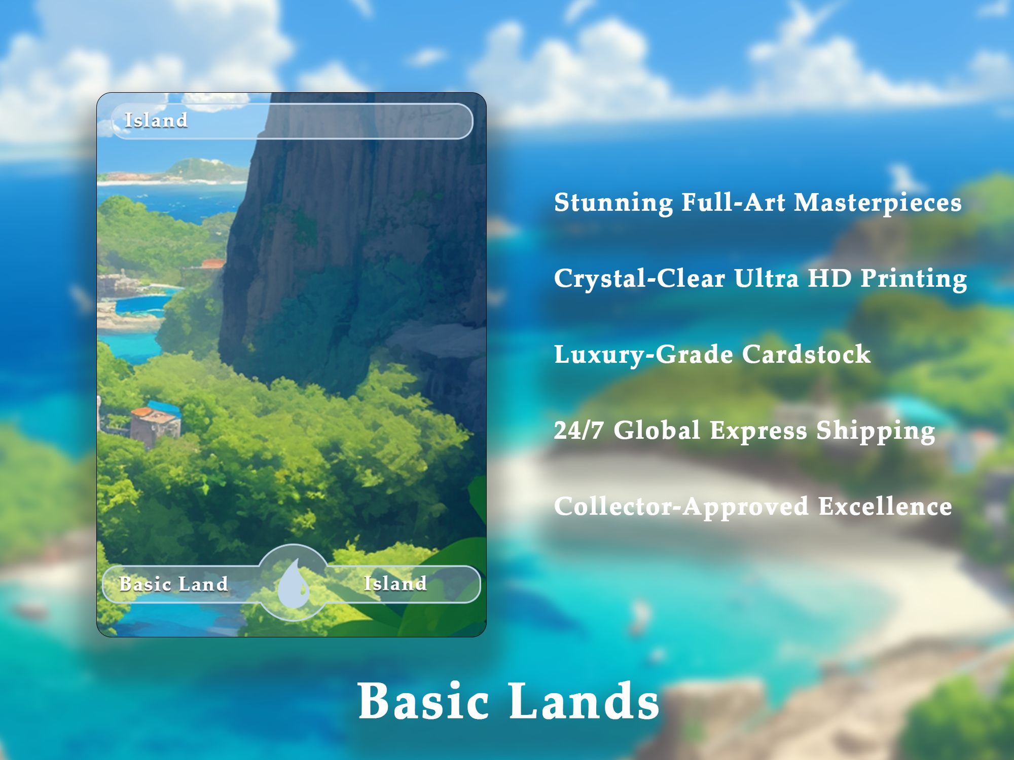 10 Basic Land-Island. 10 MTG proxy cards for EDH. Enhance your MTG Commander Deck