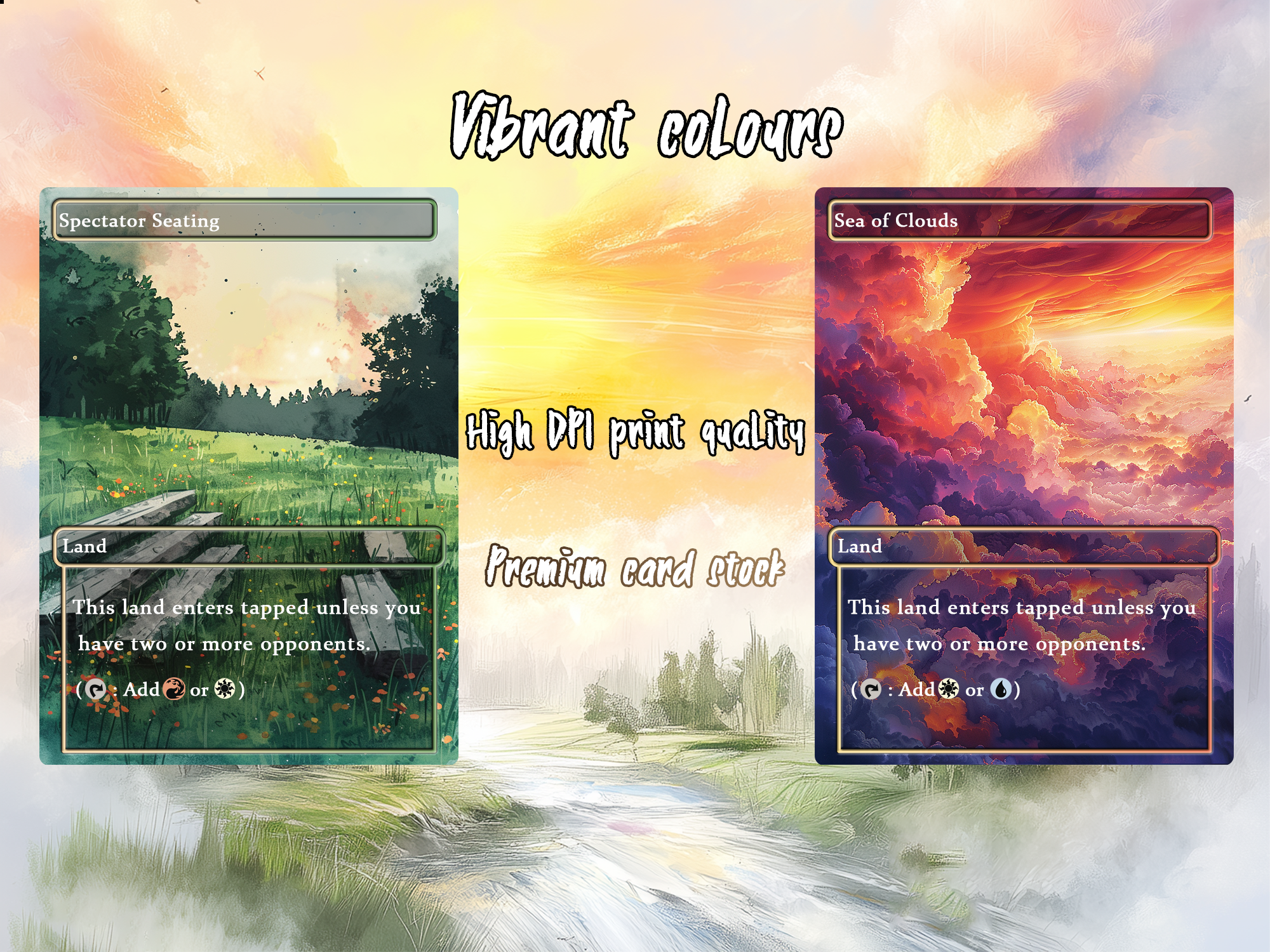 Mega EDH land pack Realiem Style bond lands set of 10 unique borderless custom proxy lands High quality lands for EDH or cEDH