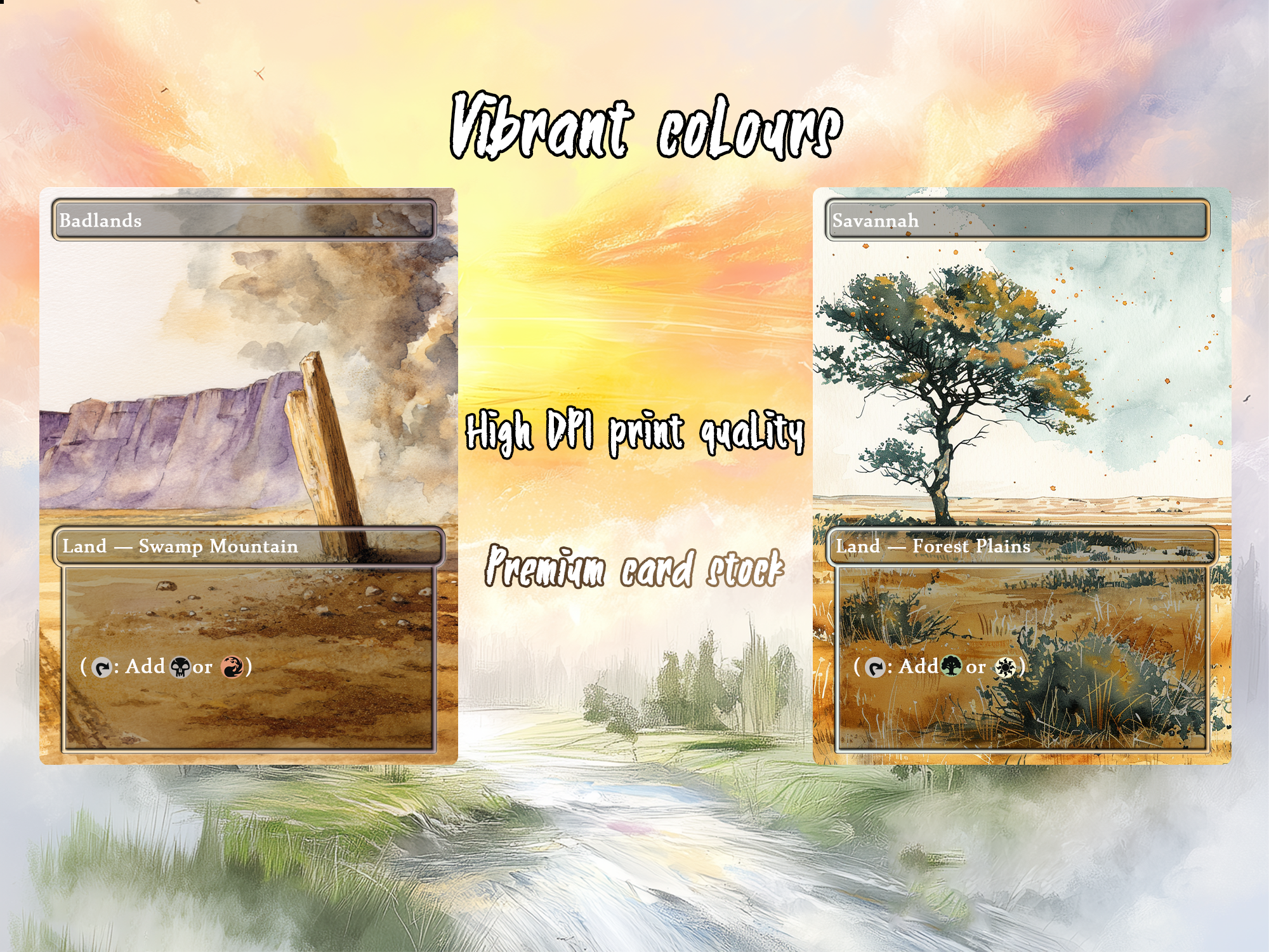 Mega EDH land pack Realiem Style dual lands set of 10 unique borderless custom proxy lands High quality lands for EDH or cEDH