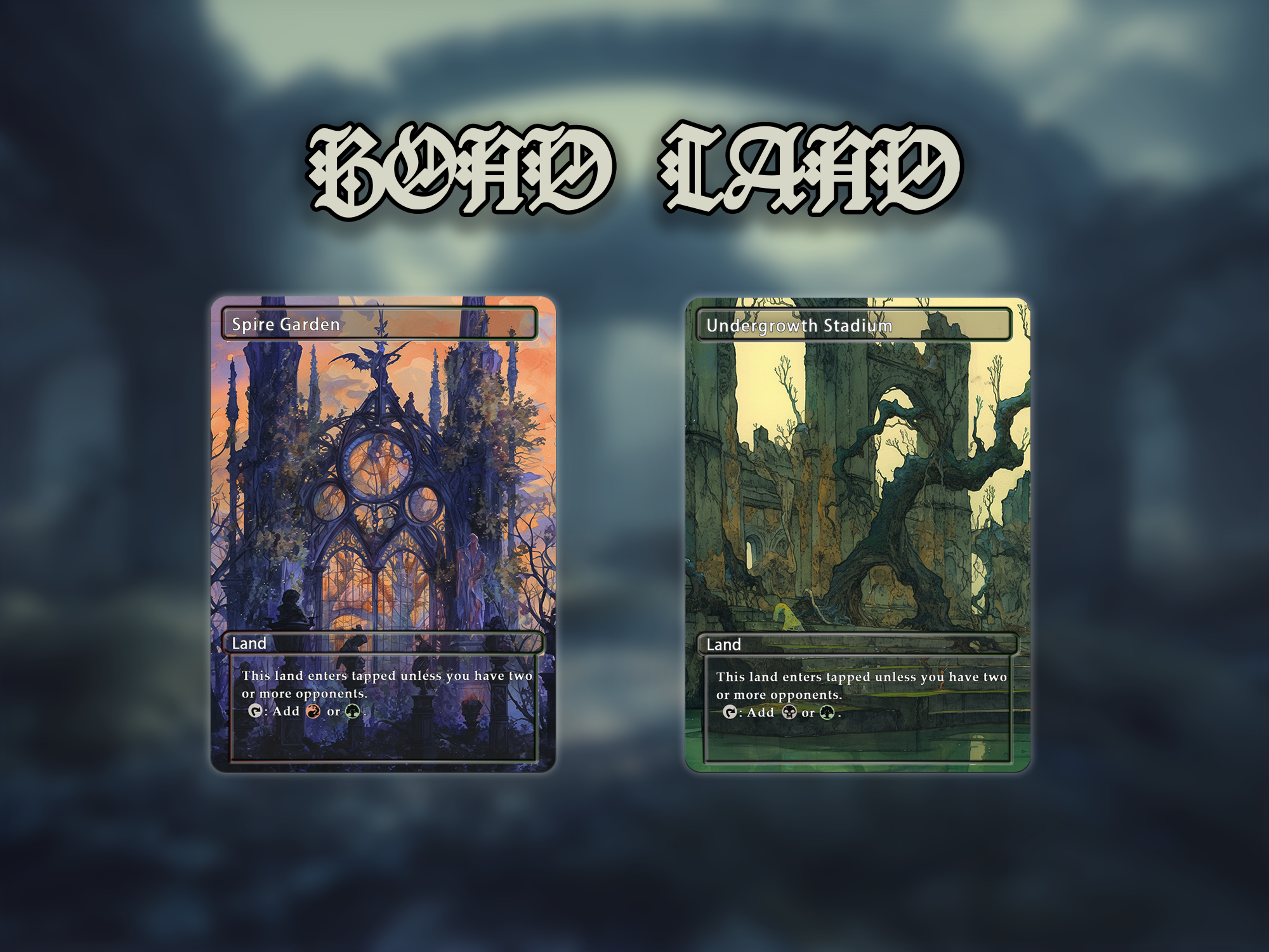 Bond land pack (10+ cards) Anime watercolour lands set of 10+ unique borderless custom proxy lands High quality lands for EDH or cEDH