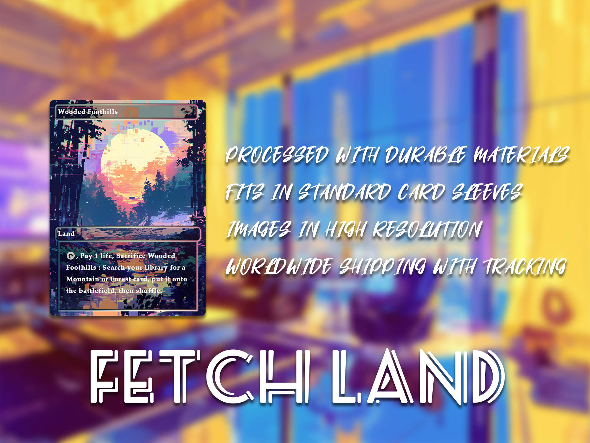 Glitch Art fetch Land Pack set of 10 unique borderless custom proxy lands High quality lands for EDH or cEDH