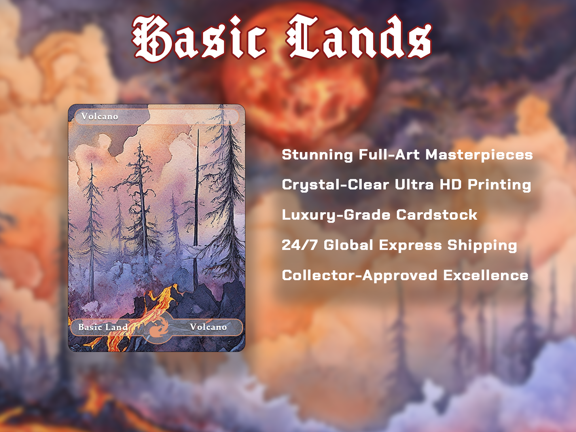 10 Basic Land-Volcano. 10 proxy cards for EDH. Enhance your Commander Deck