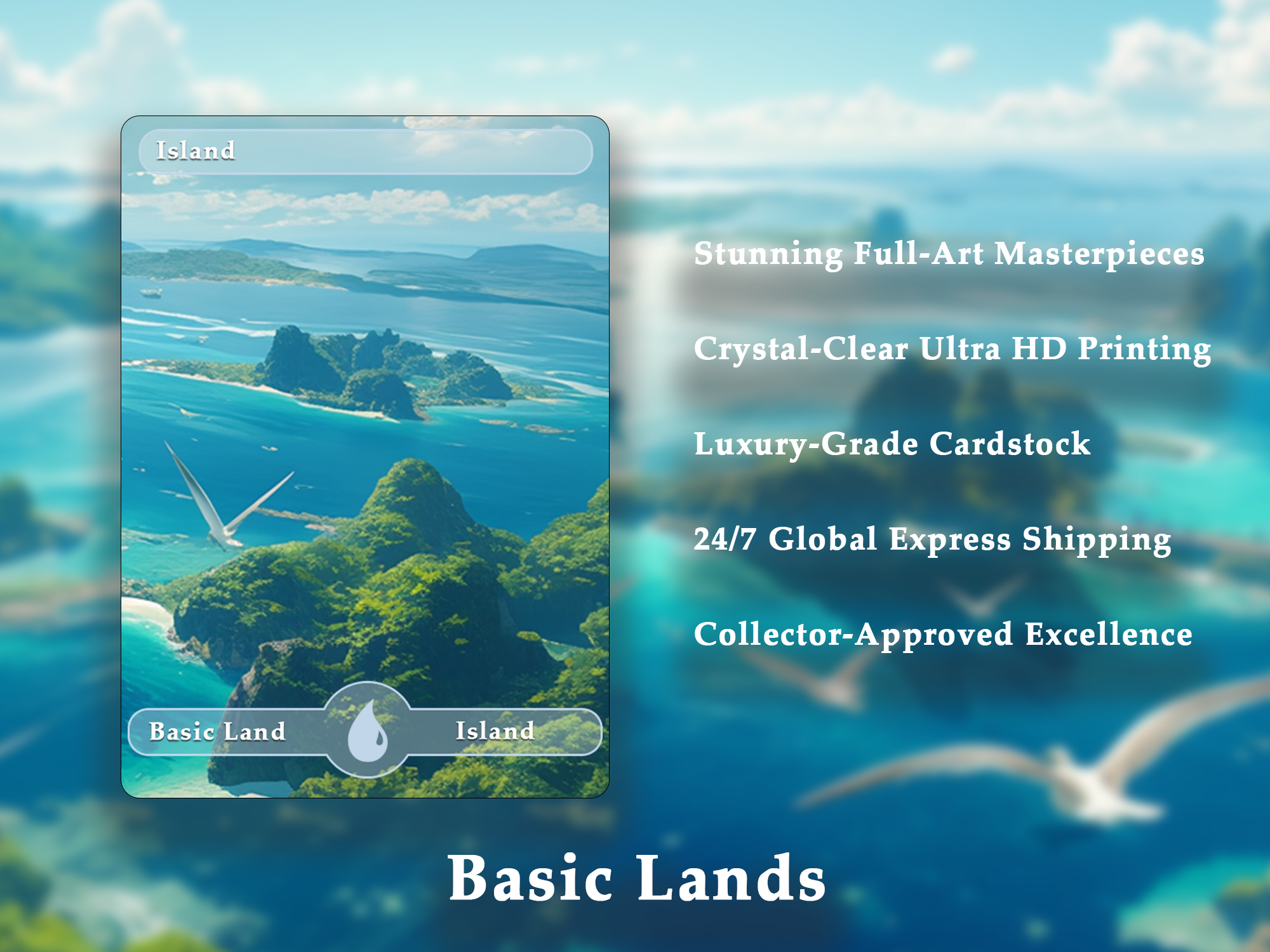 10 Basic Land-Island. 10 MTG proxy cards for EDH. Enhance your MTG Commander Deck
