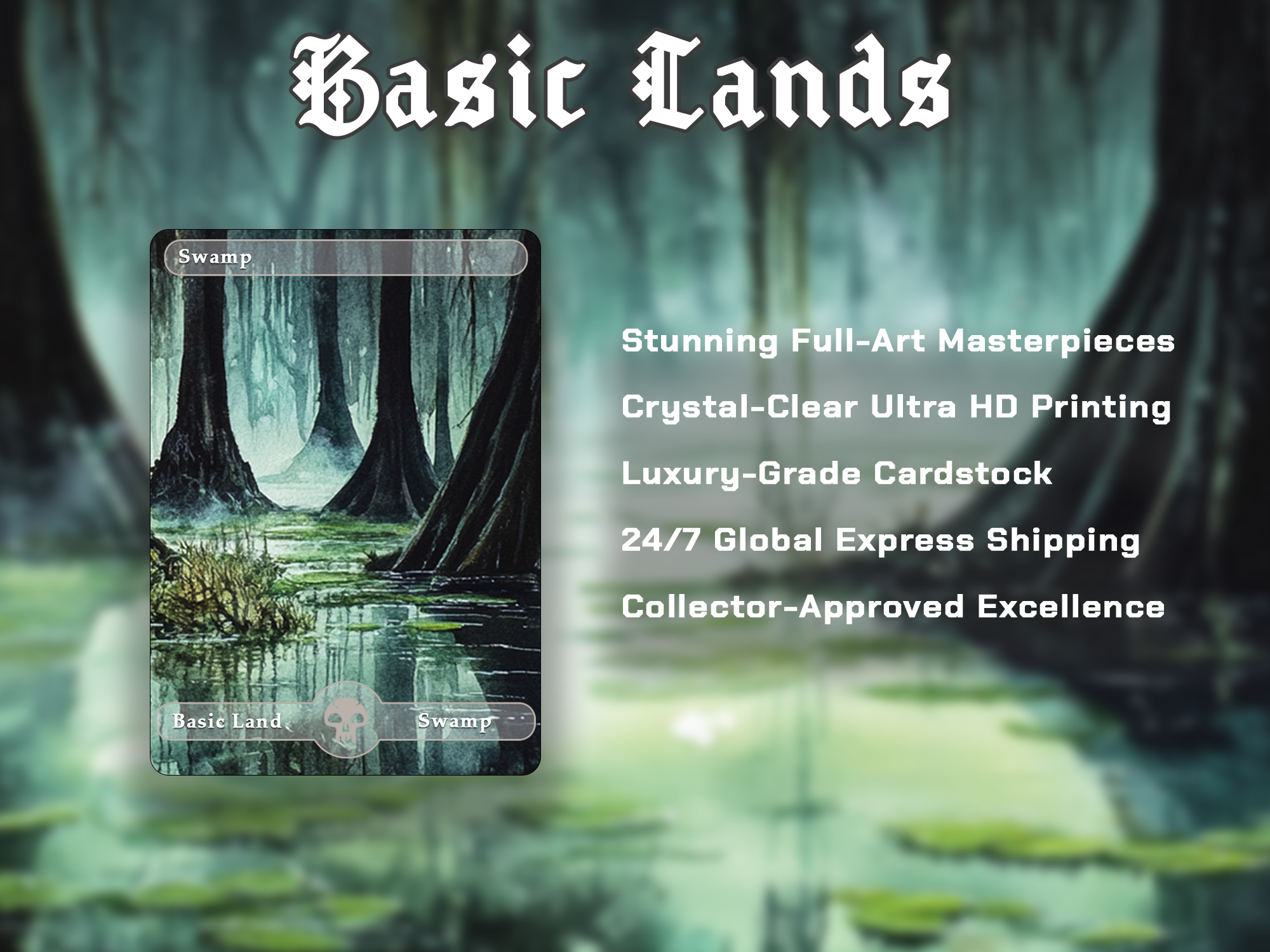 10 Basic Land-Swamp. 10 proxy cards for EDH. Enhance your Commander Deck