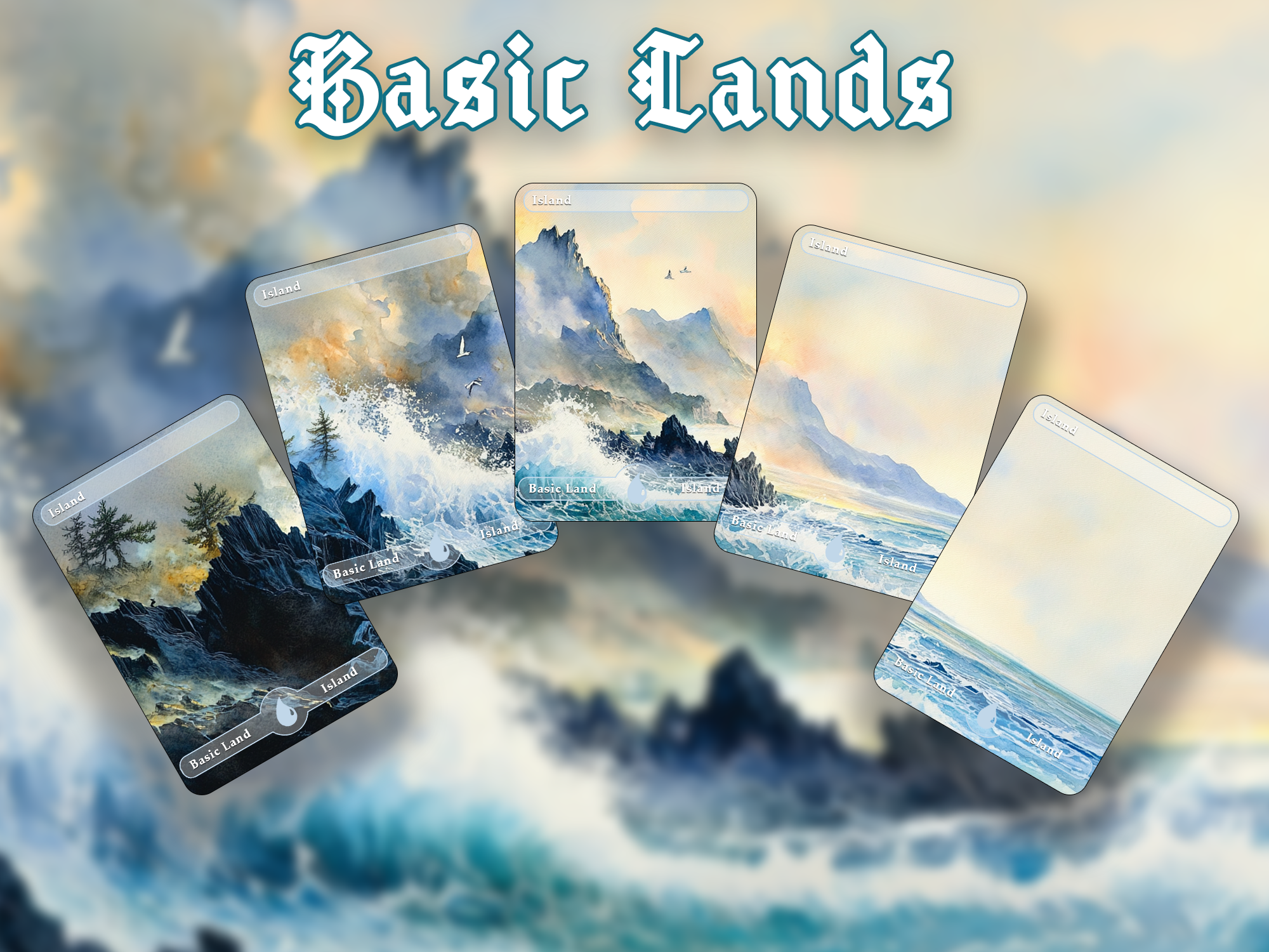 10 Basic Land-Island. 10 proxy cards for EDH. Enhance your Commander Deck