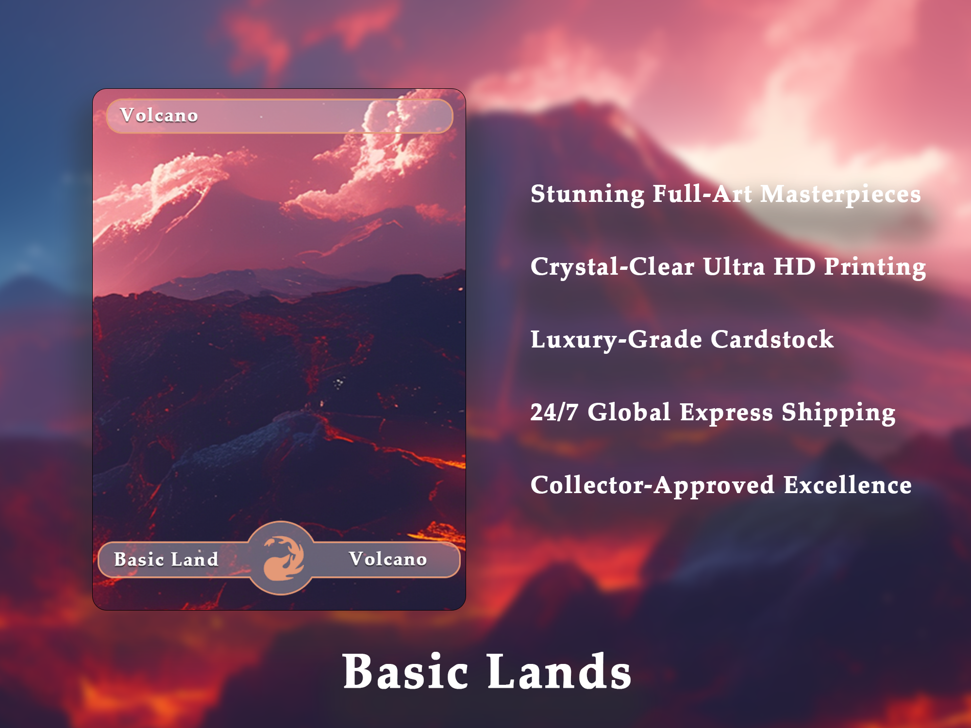 10 Basic Land-Volcano 10 MTG proxy cards for EDH. Enhance your MTG Commander Deck
