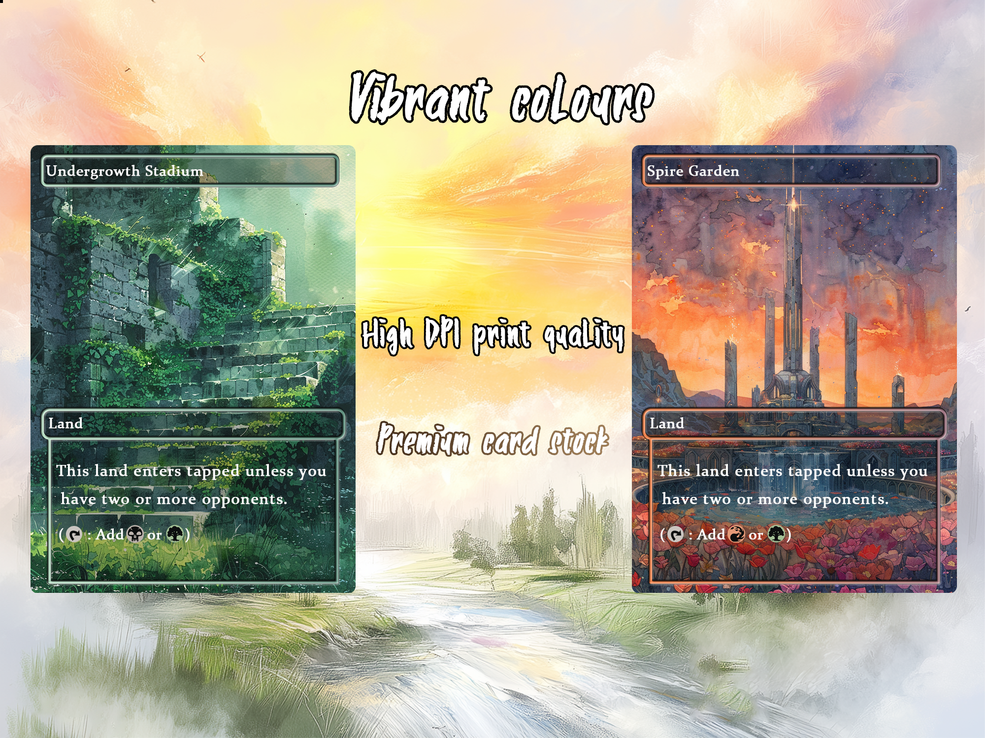 Mega EDH land pack Realiem Style bond lands set of 10 unique borderless custom proxy lands High quality lands for EDH or cEDH