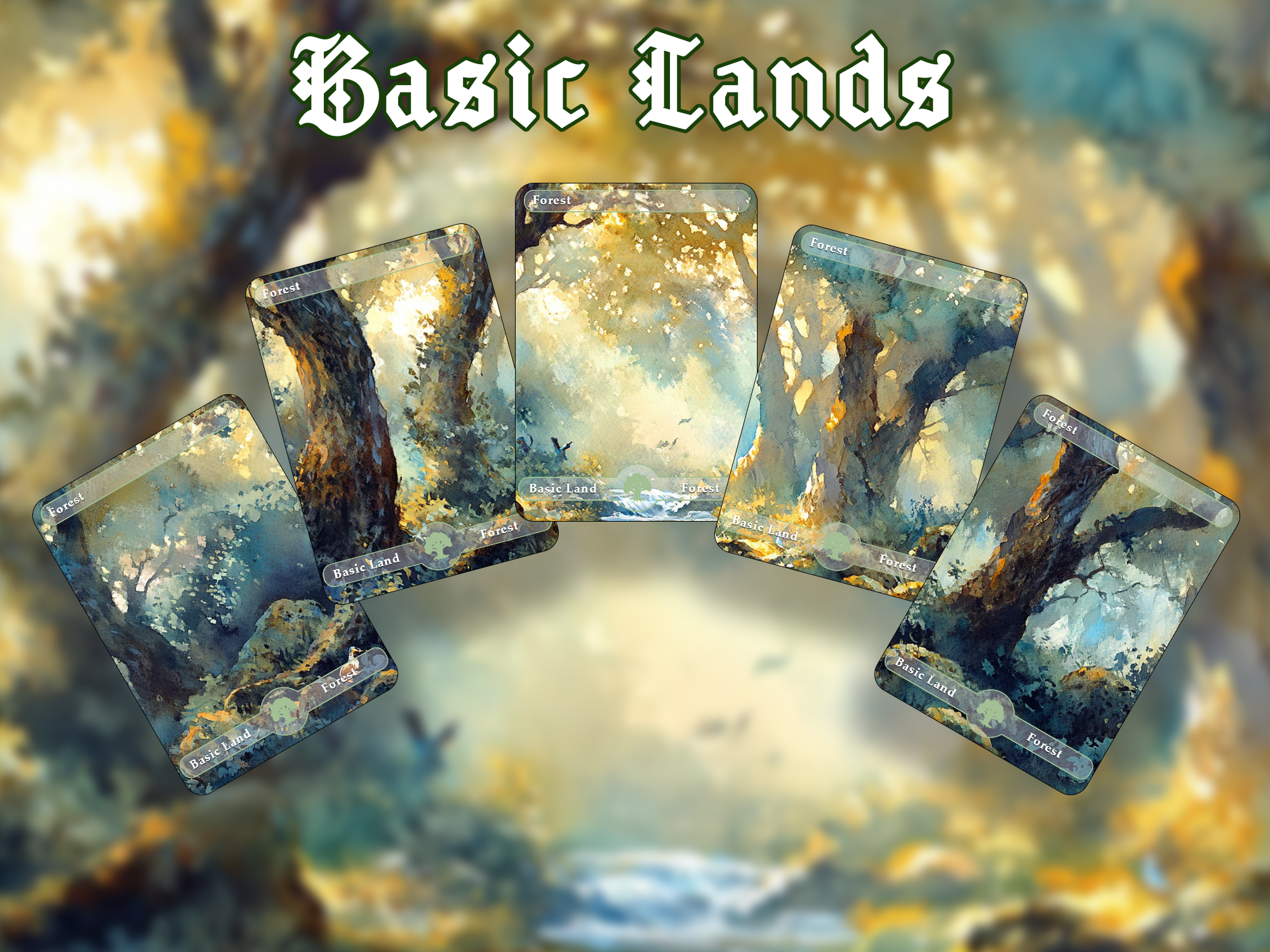 10 Basic Land-Forest. 10 proxy cards for EDH. Enhance your Commander Deck