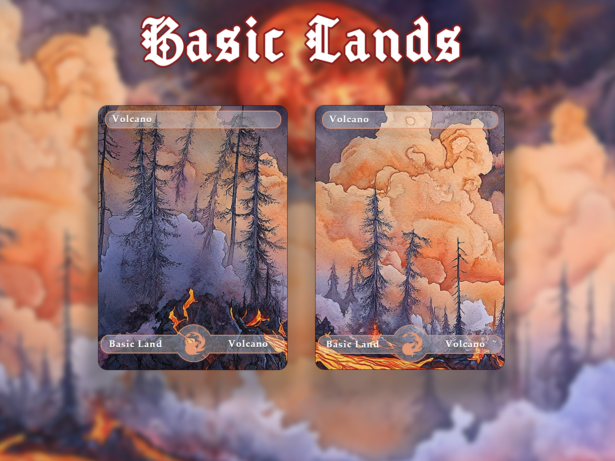 10 Basic Land-Volcano. 10 proxy cards for EDH. Enhance your Commander Deck