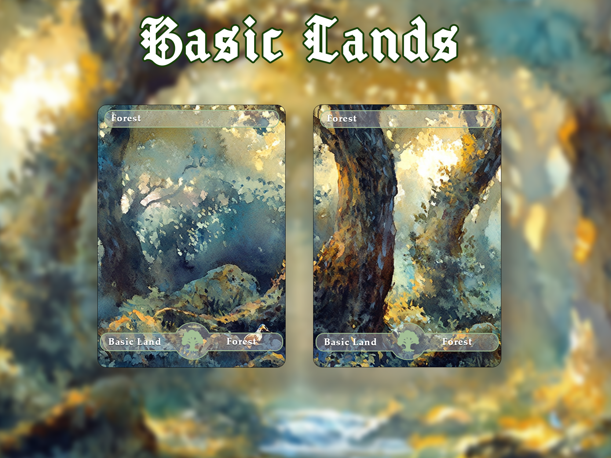 10 Basic Land-Forest. 10 proxy cards for EDH. Enhance your Commander Deck