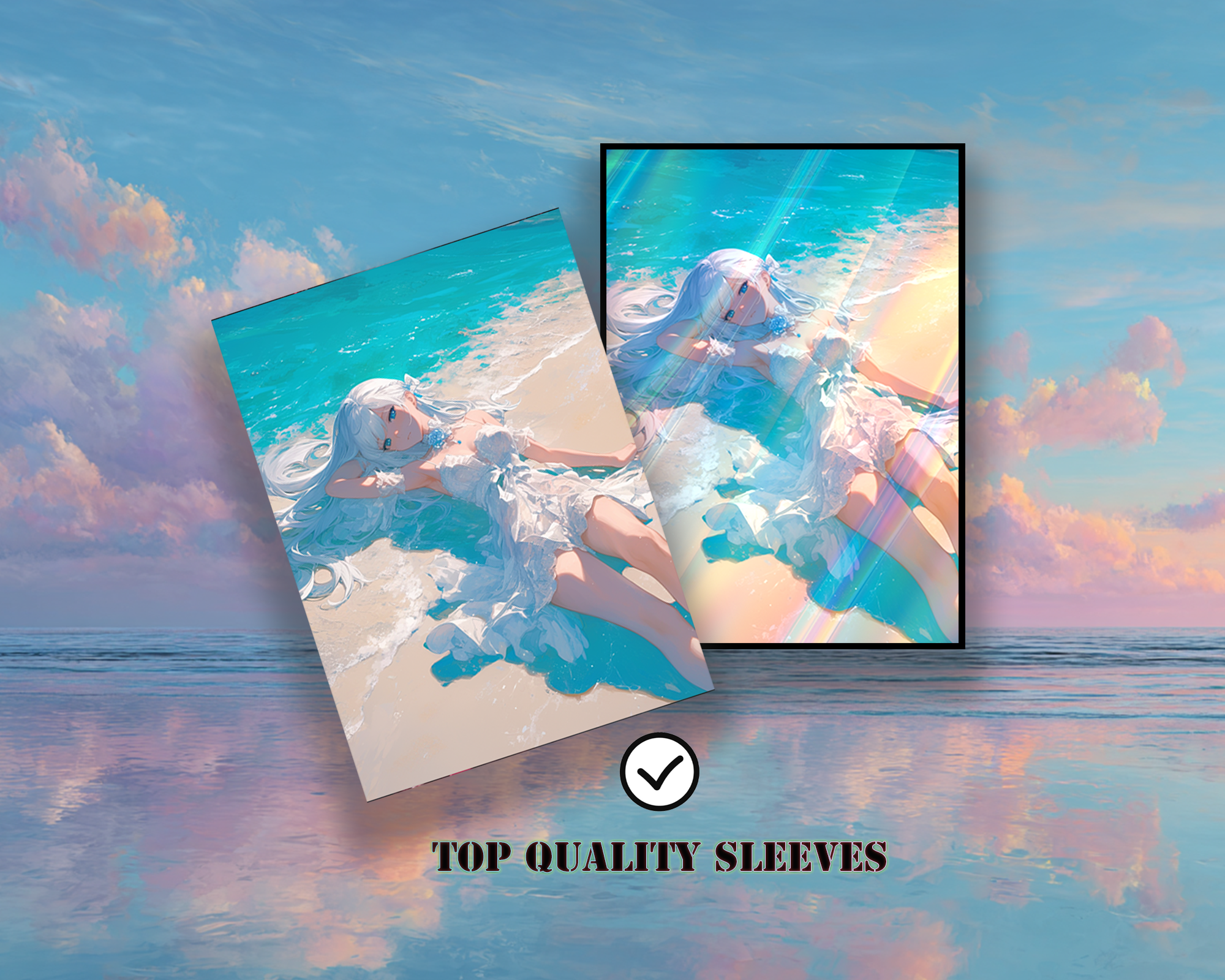 Anime Girl On the Beach Card Sleeves