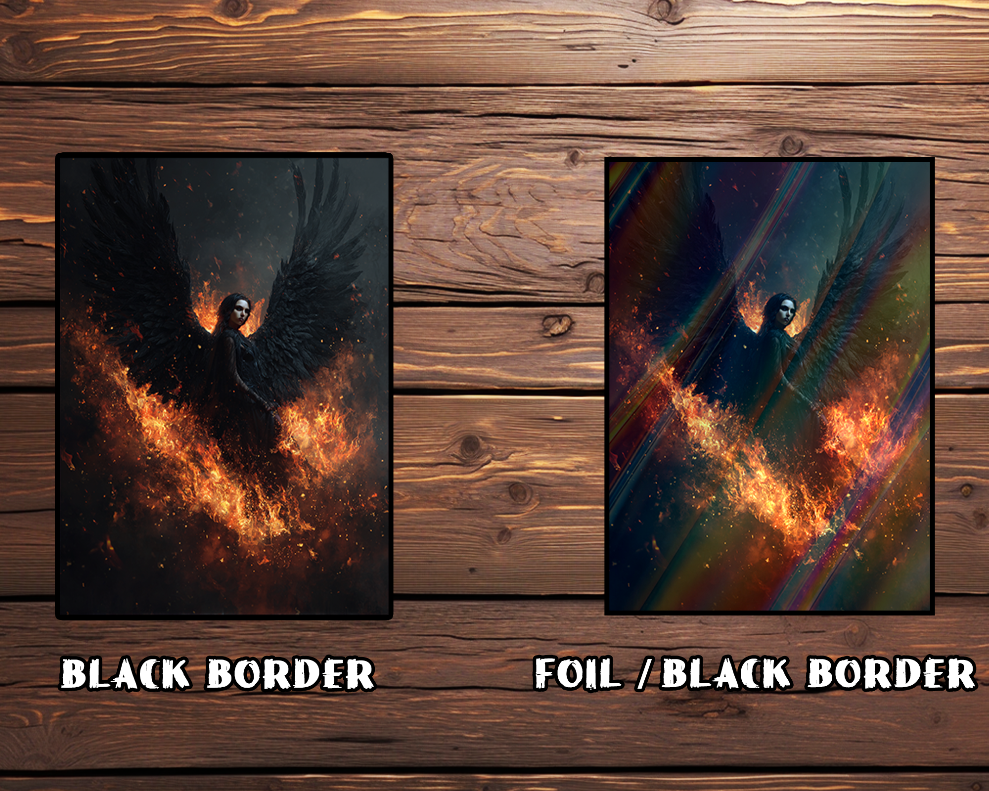Flaming Dark Angel Card Sleeves