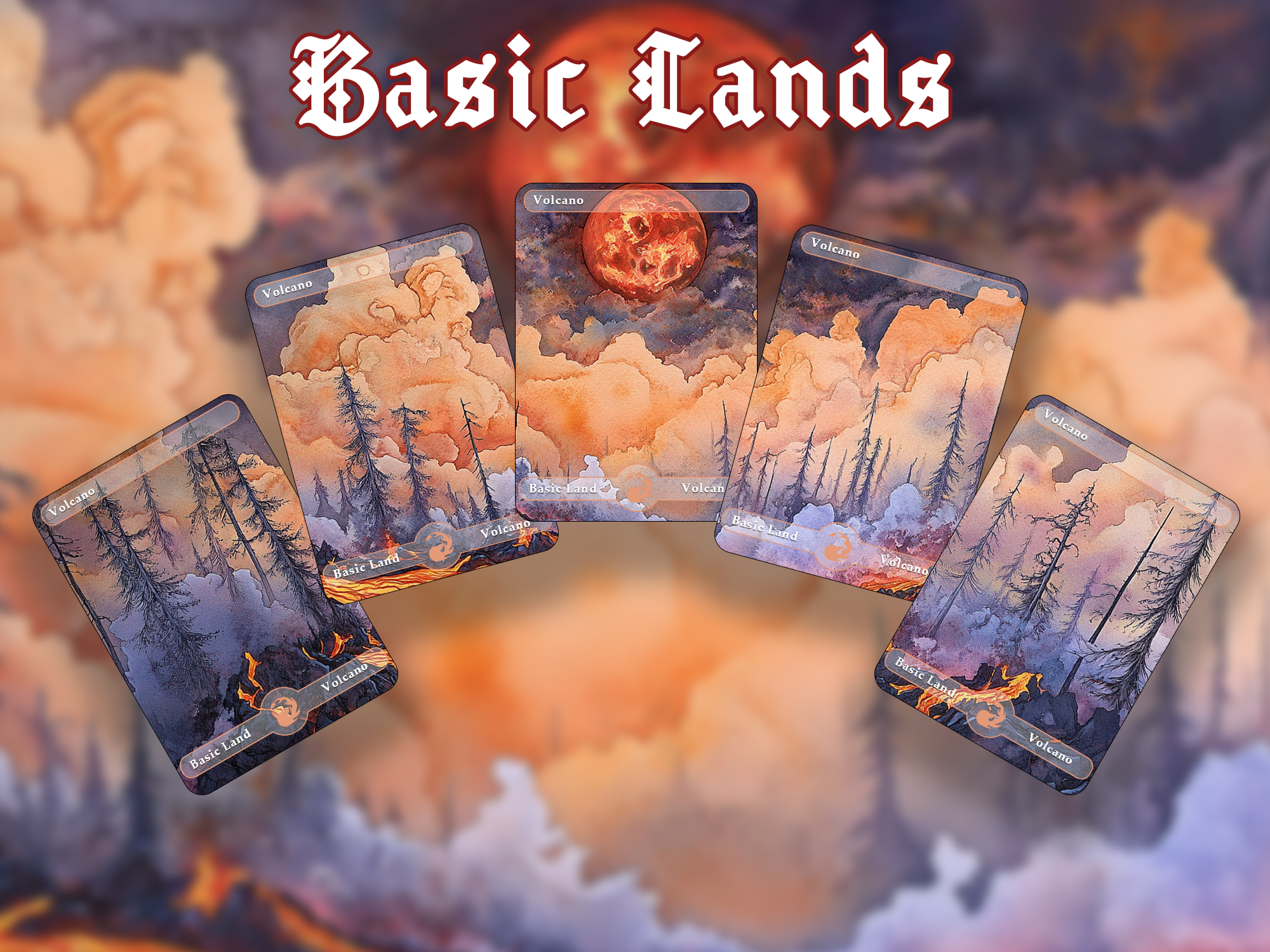 10 Basic Land-Volcano. 10 proxy cards for EDH. Enhance your Commander Deck
