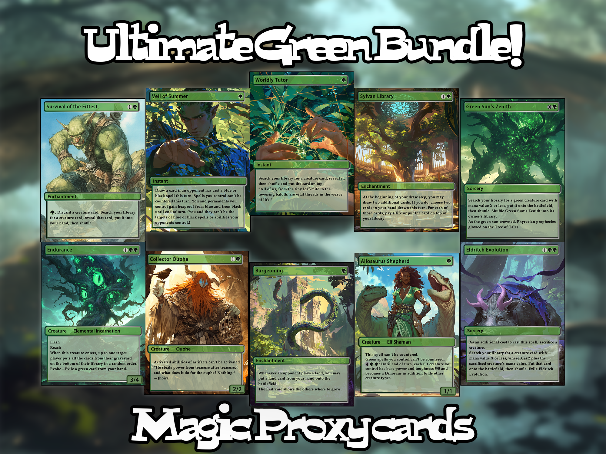 Set of 10 cards! - Full-art Custom Magic proxies - Great cards for all your decks!