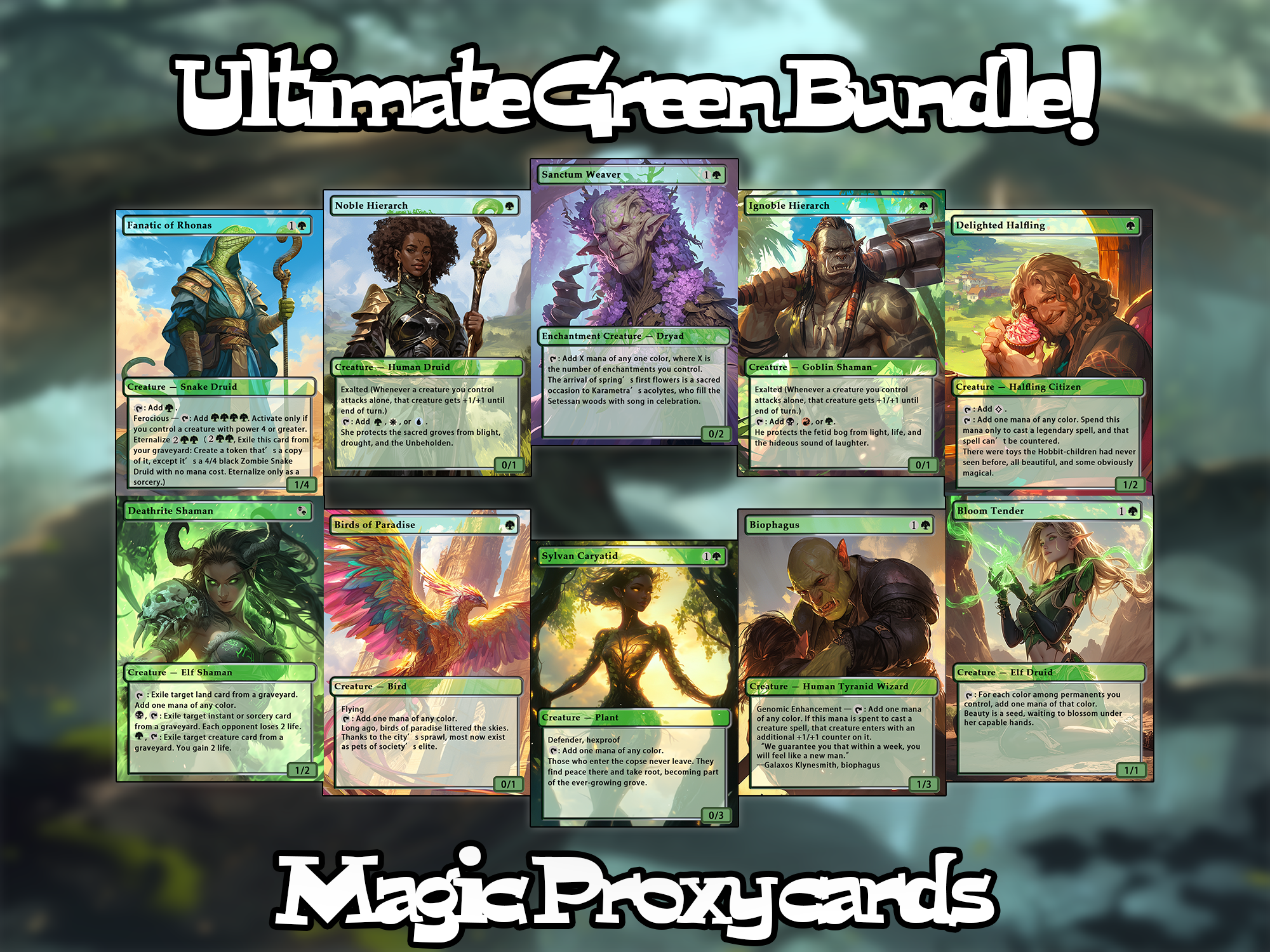 Set of 10 cards! - Full-art Custom Magic proxies - Great cards for all your decks!