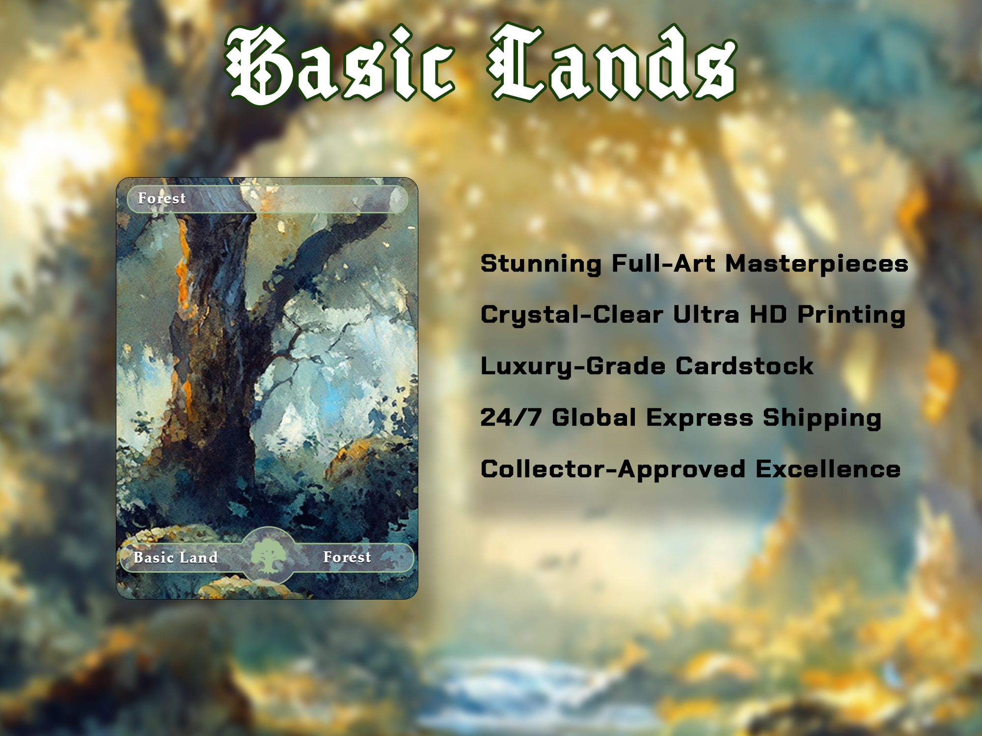 10 Basic Land-Forest. 10 proxy cards for EDH. Enhance your Commander Deck