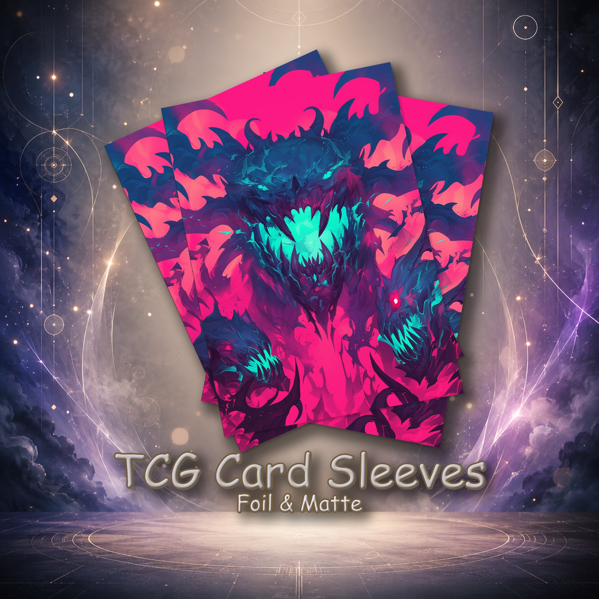 Cyan Fangs Monster TCG Card Sleeves