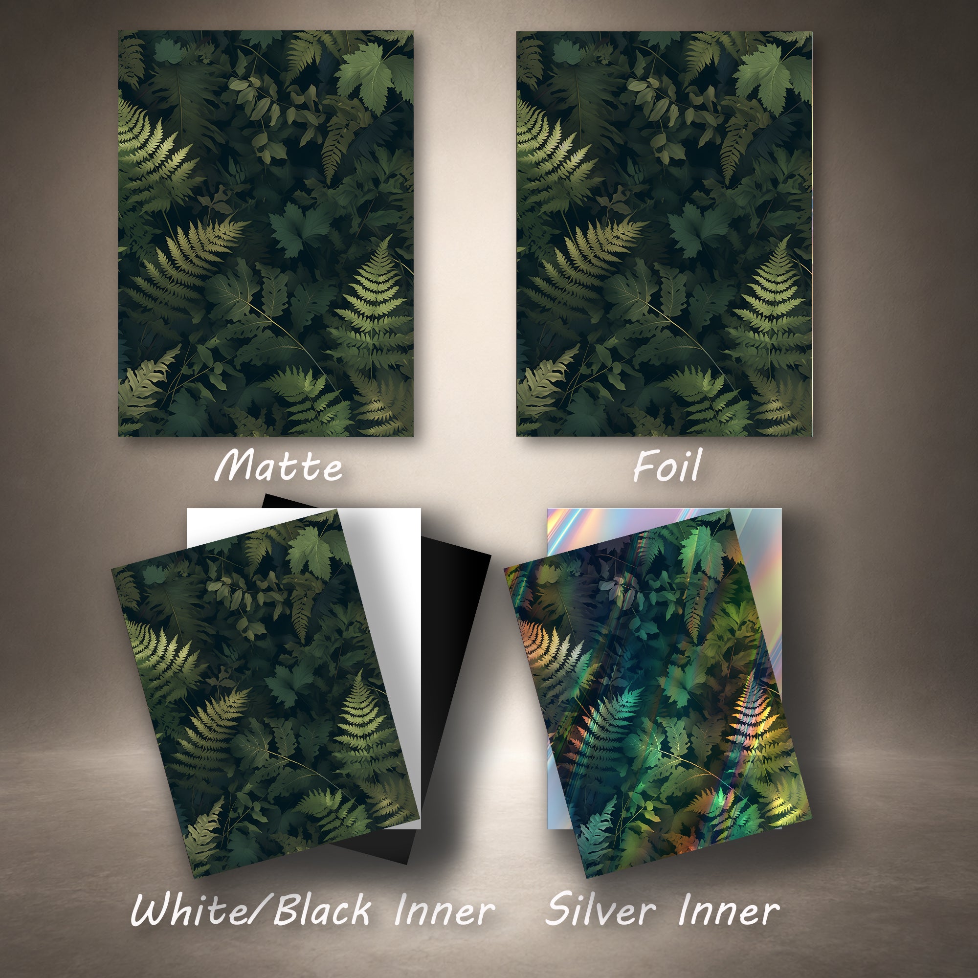 Dark Botanical Fern TCG Card Sleeves