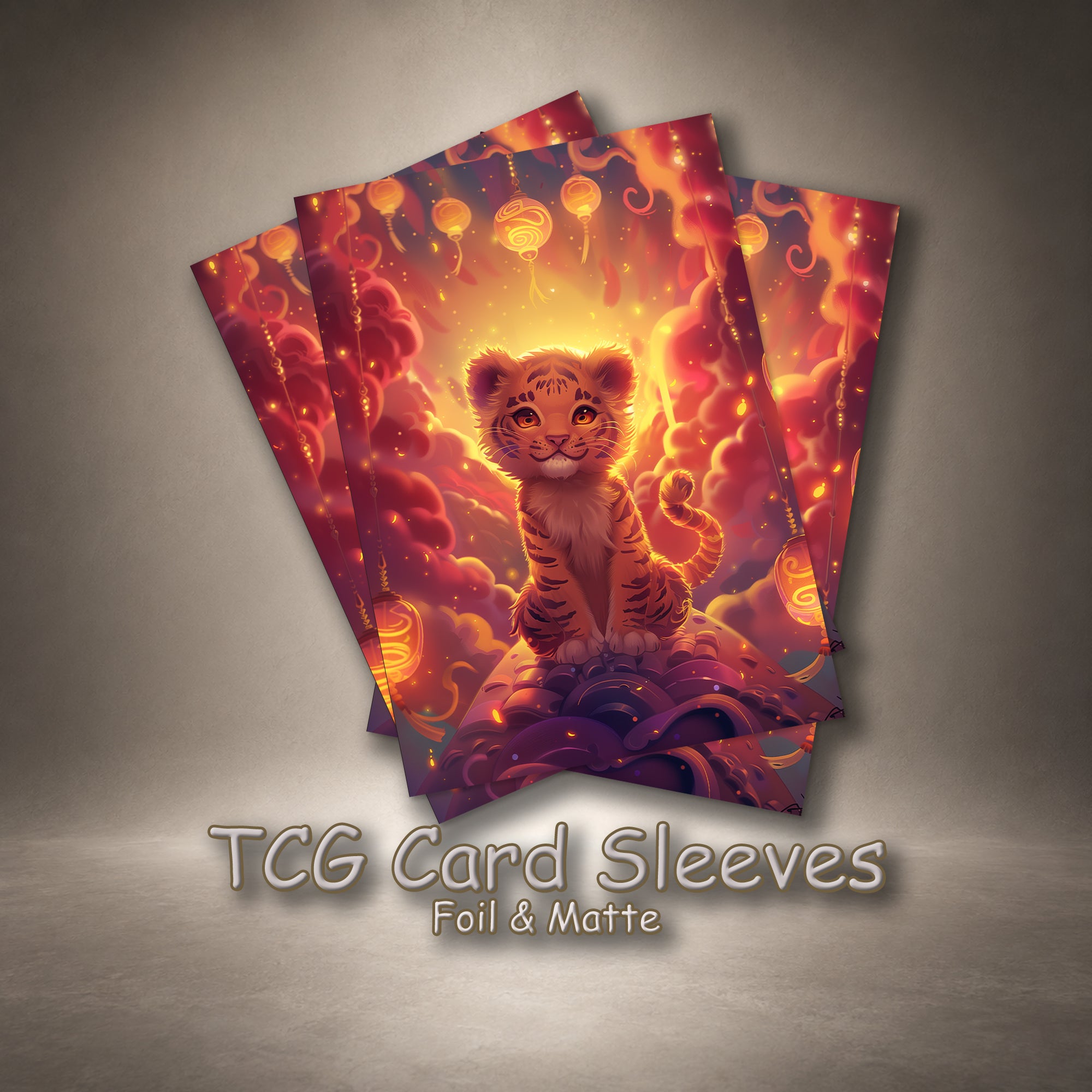 Festive Baby Tiger TCG Card Sleeves
