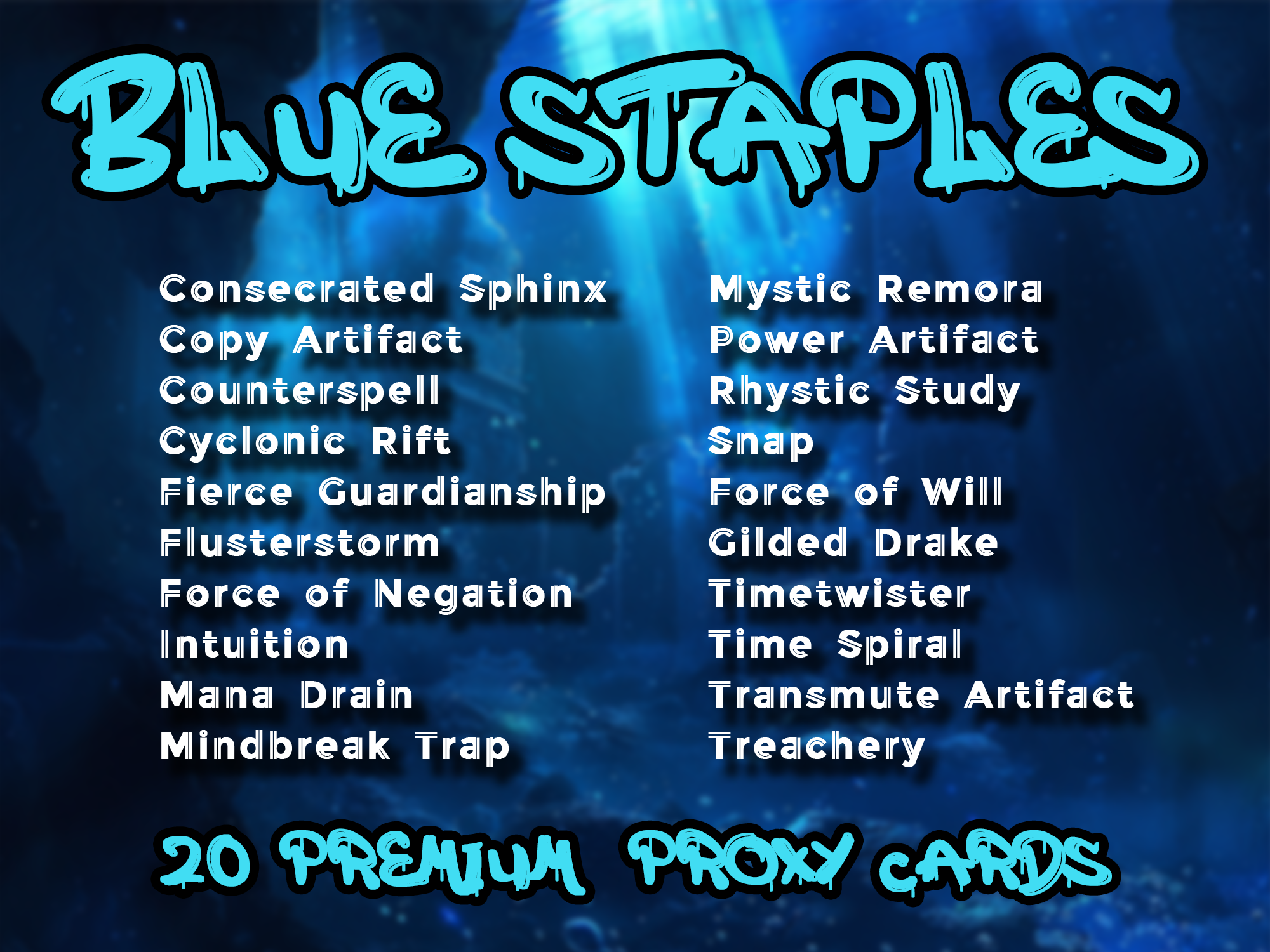 Premium Blue Proxy Card Collection: 20 Staples Included