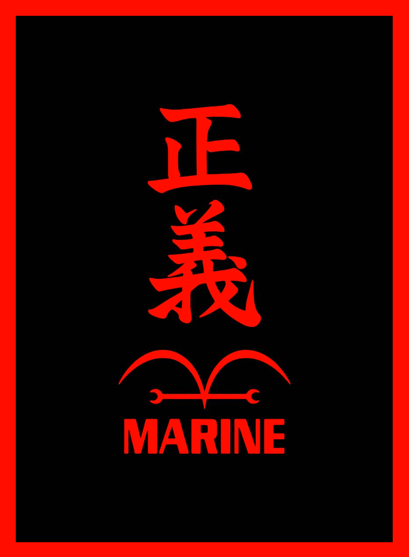 Marine (Justice) Card Sleeves – Justice Kanji Design | Red & Black TCG Protector