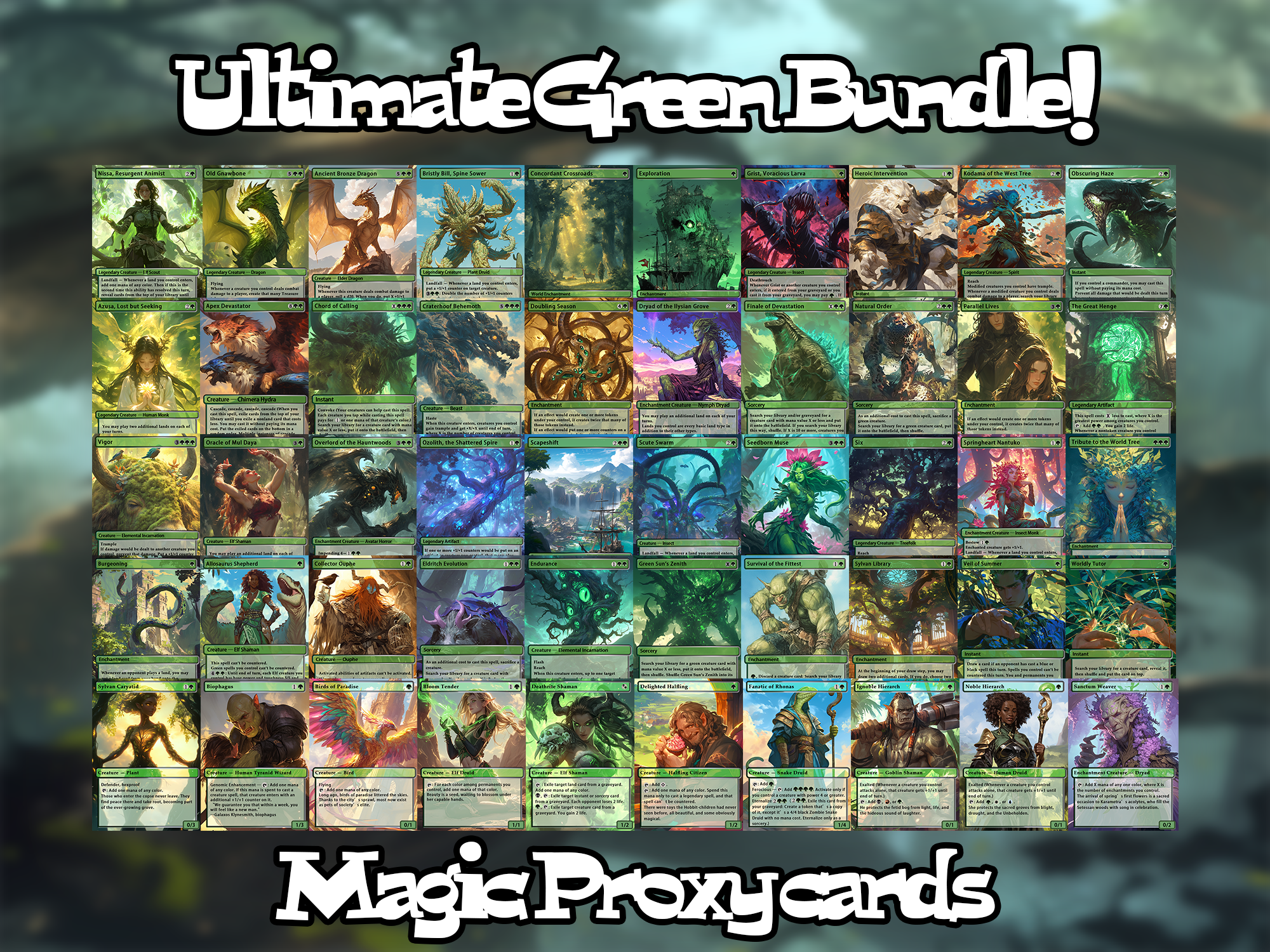 Set of 50 Essentials! - Great Gift - Unique Pop-Out Art Magic Proxy cards for your favorite decks!