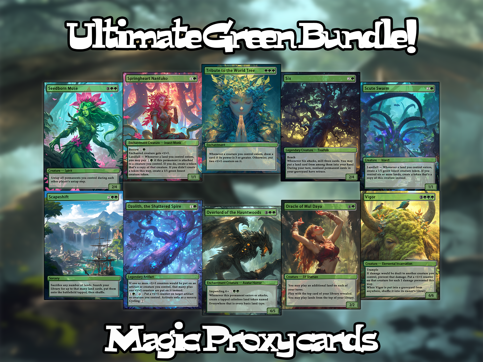 Set of 10 cards! - Full-art Custom Magic proxies - Great cards for all your decks!