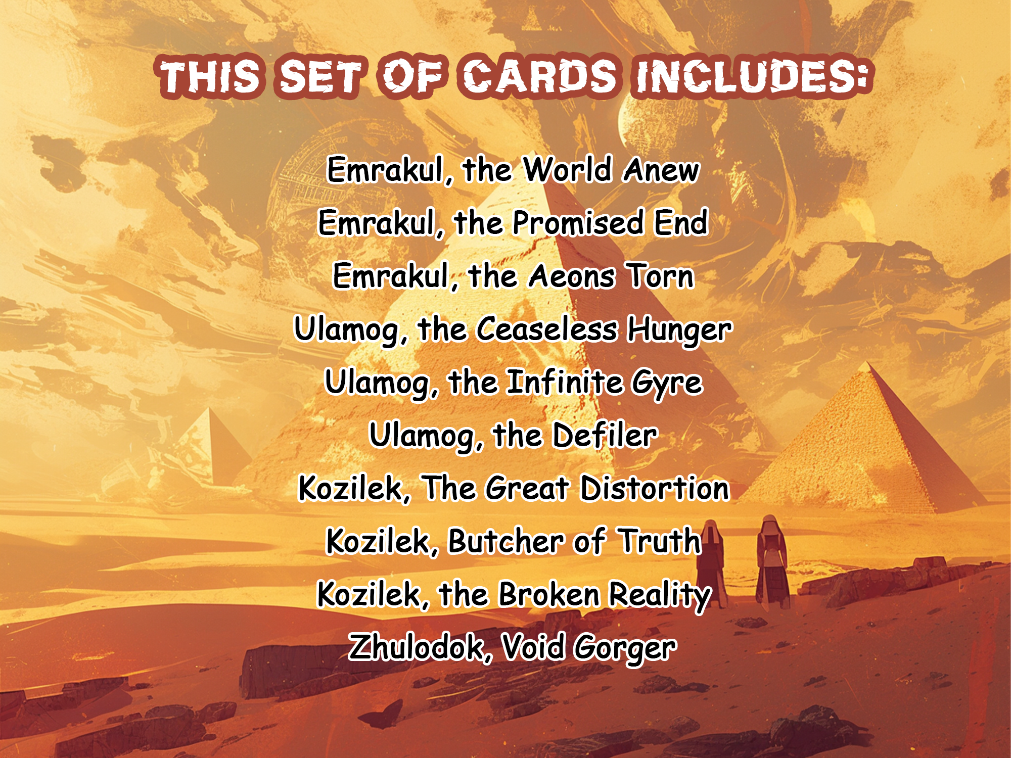 Eldrazi Titans & Egyptian Gods Proxy Card Set: 9 Cards + Bonus Exodia Card
