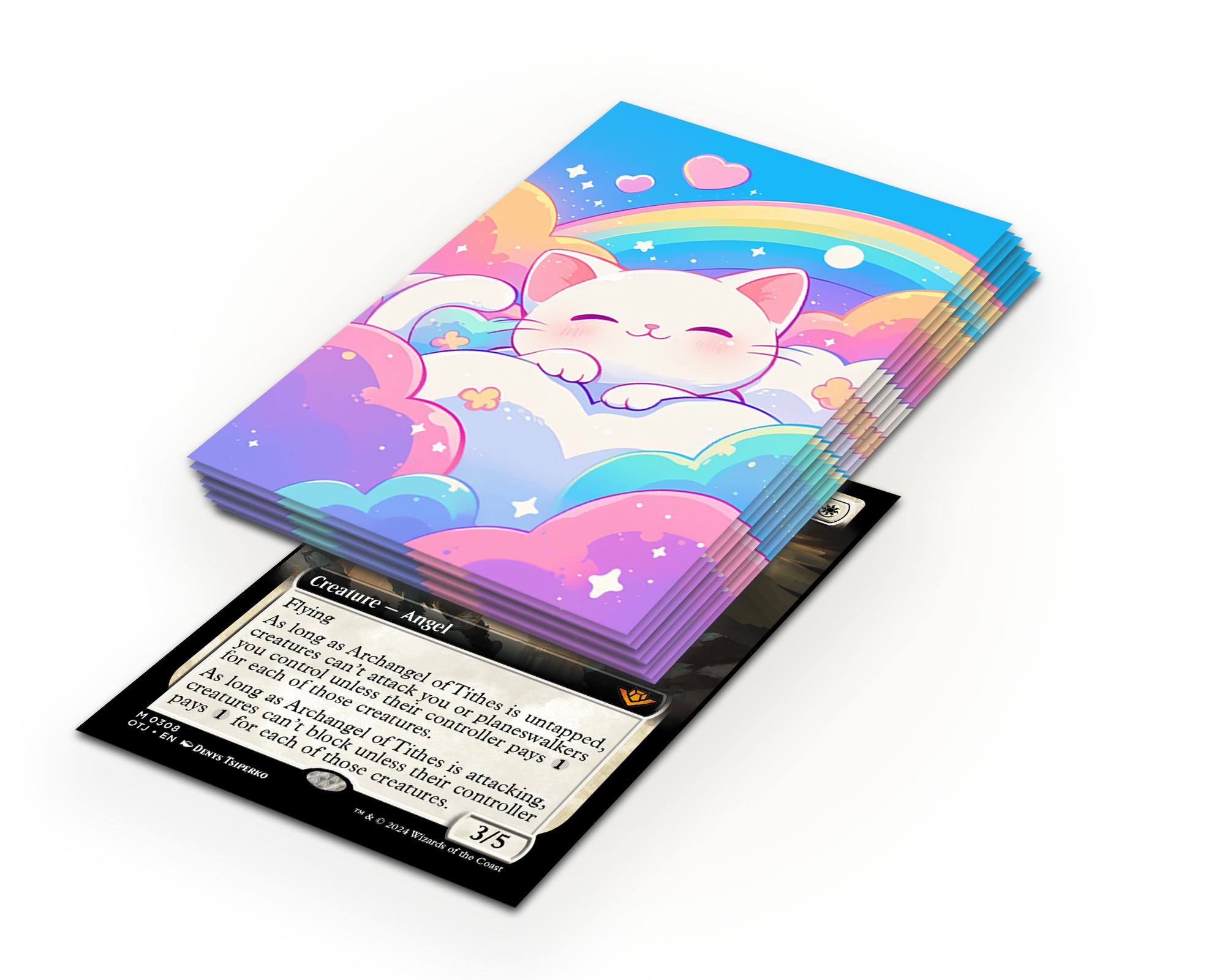 Rainbow Kitten Card Sleeves