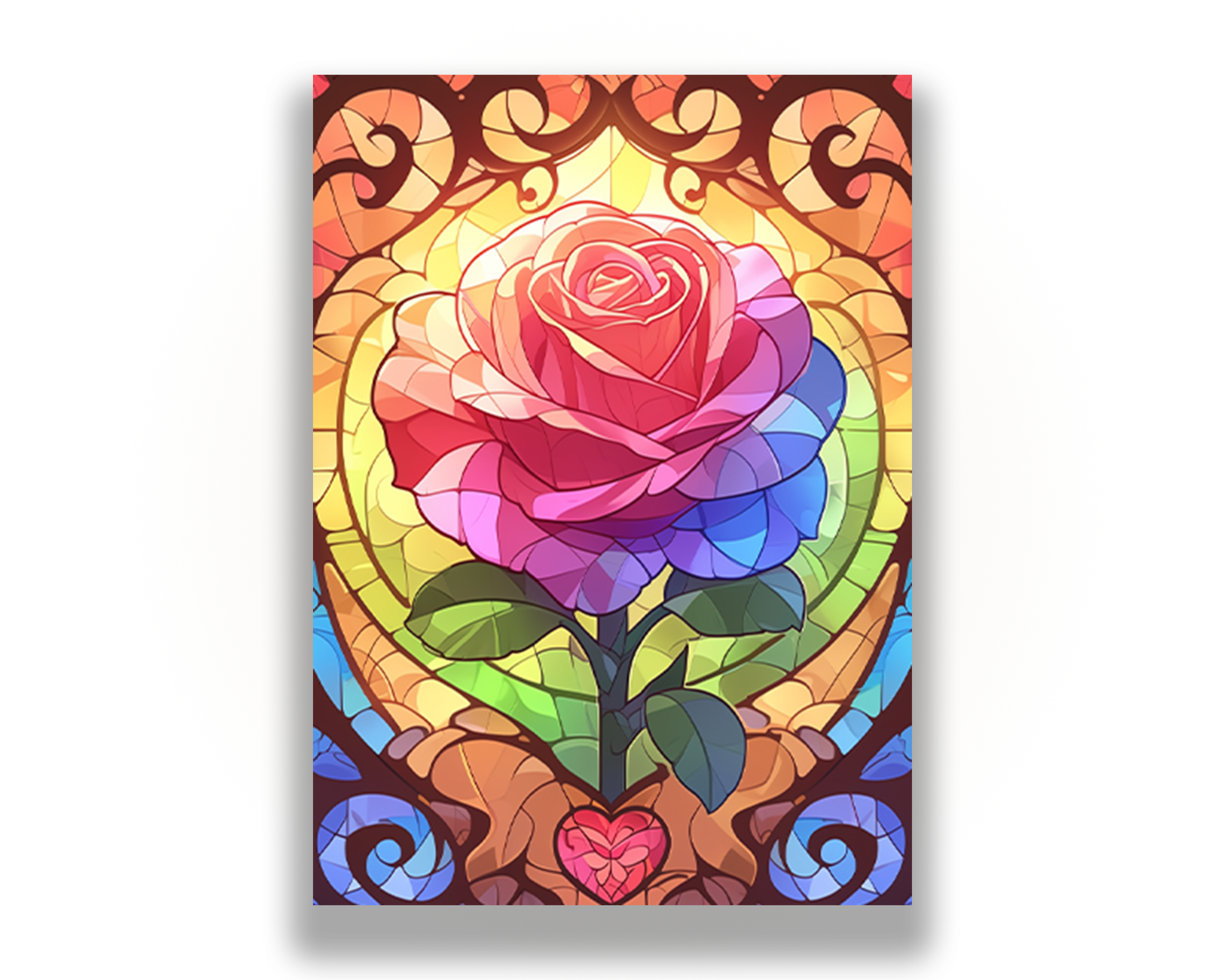 Stained Rose Card Sleeves