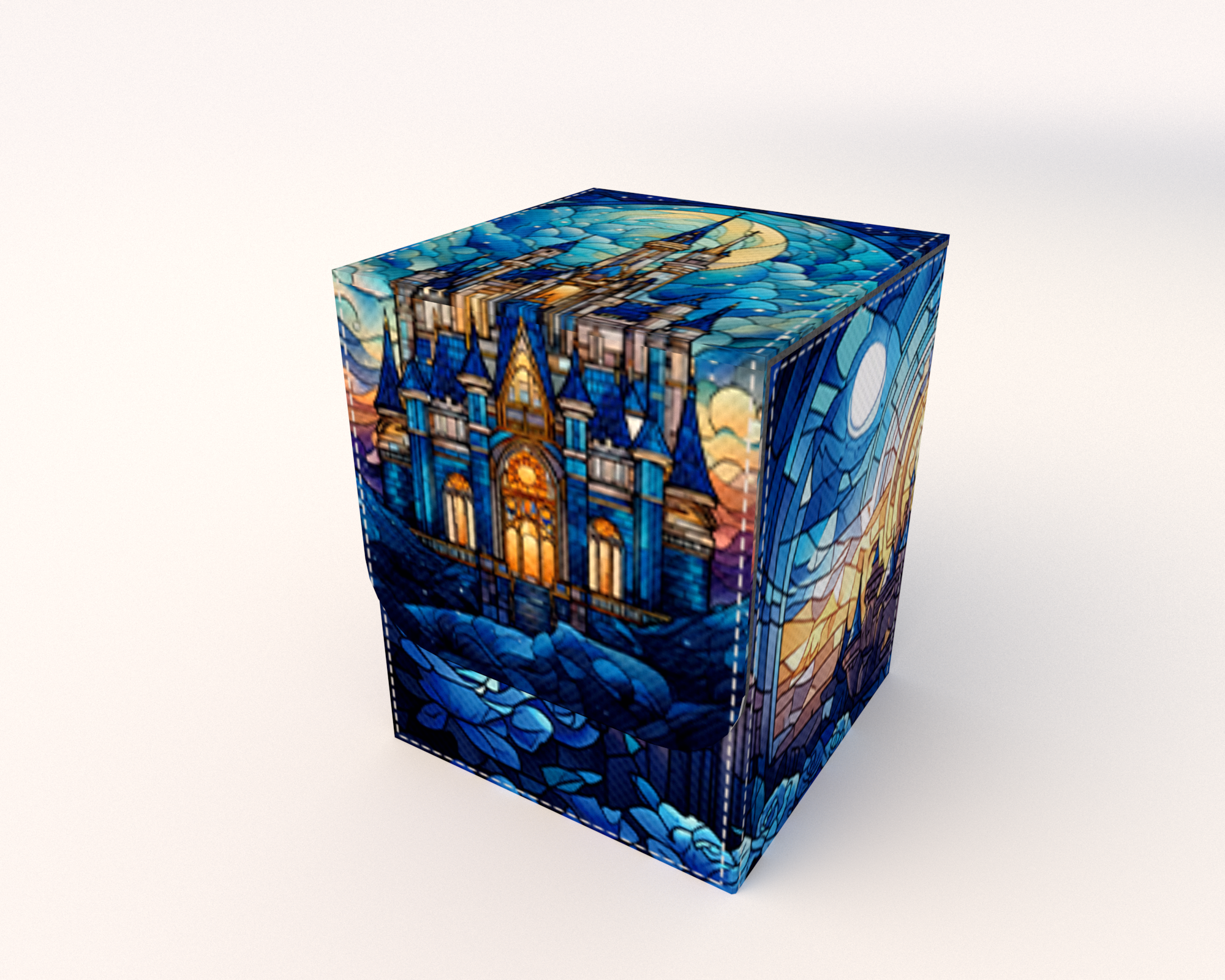 Lorcana Deck Box: Glass Castle Hold Up to 200 Cards Top Quality Card Deck Box! No Logos - RerollBase