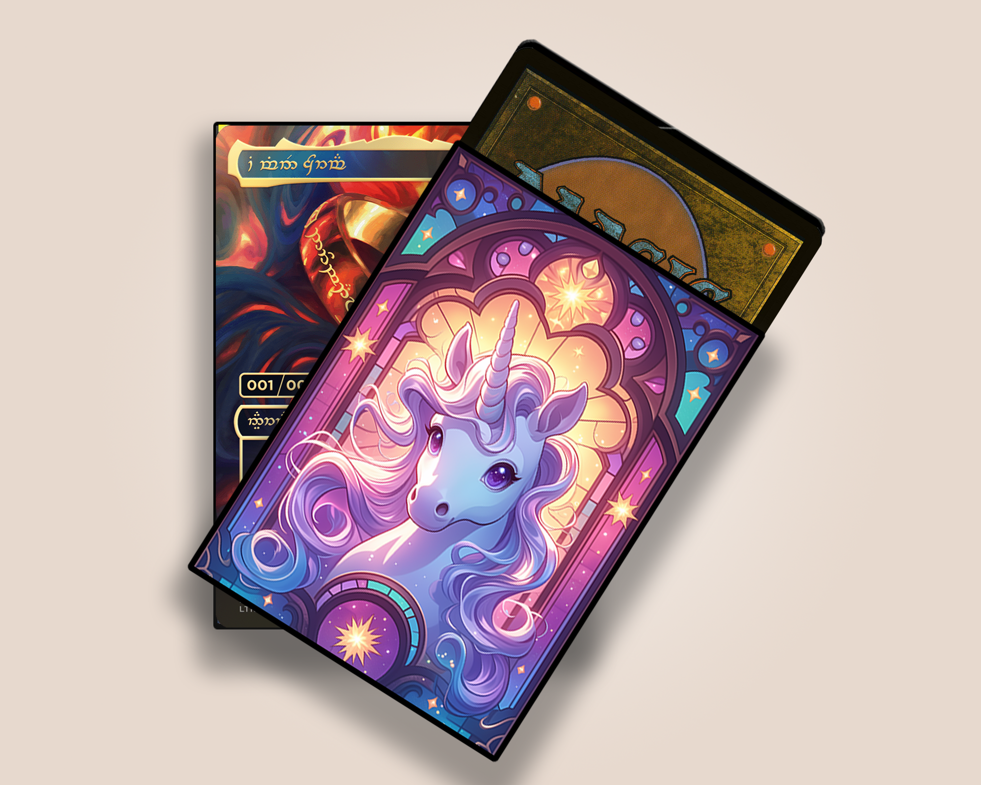 Mtg Sleeves: Stained Unicorn 100 Top Quality Card Sleeves! Foil/Holo Protected Your Cards, No Logos - RerollBase