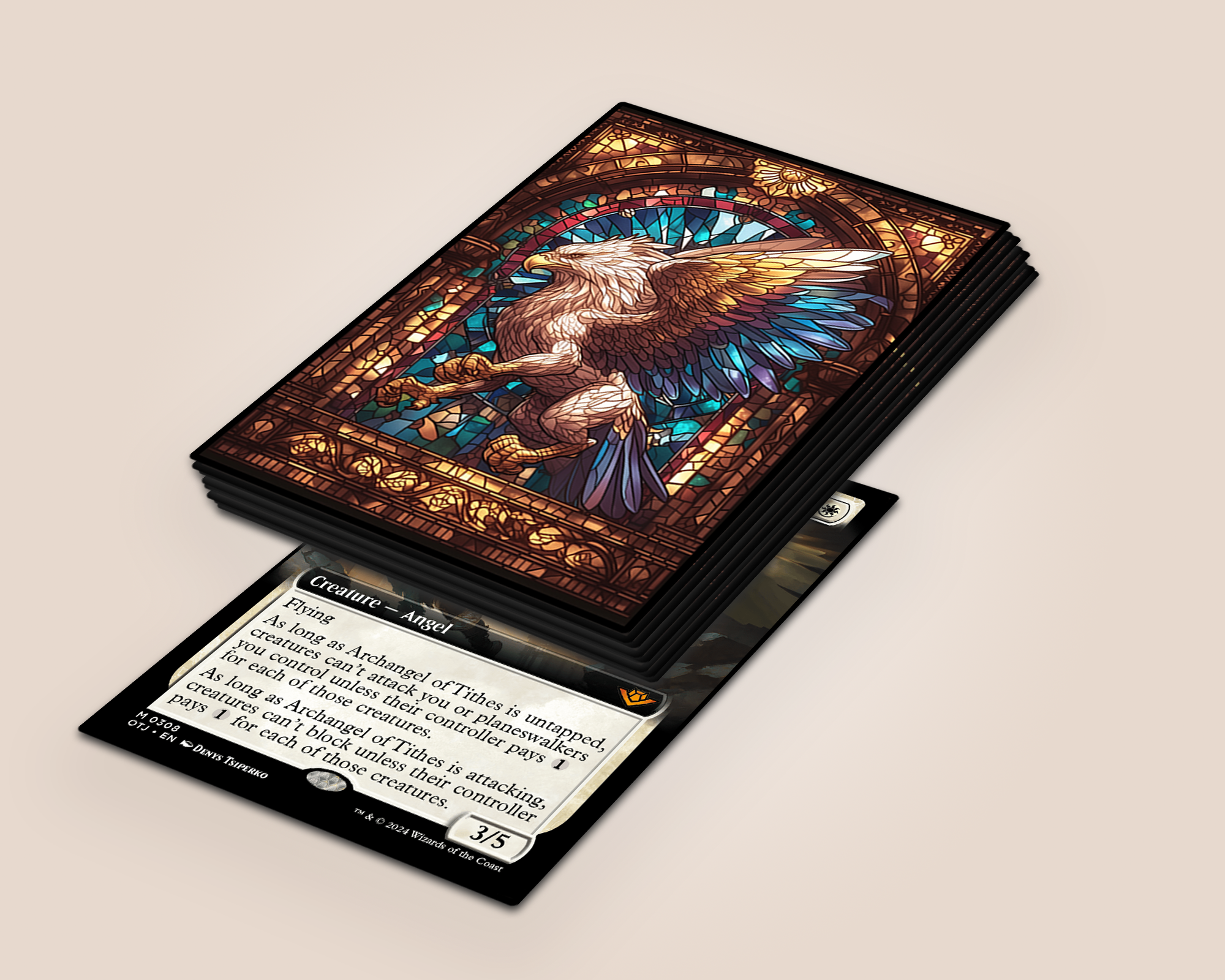 MtgSleeves: Stained Griffin 100 Top Quality Card Sleeves! Foil/Gloss Protected Your Cards, No Logos - RerollBase