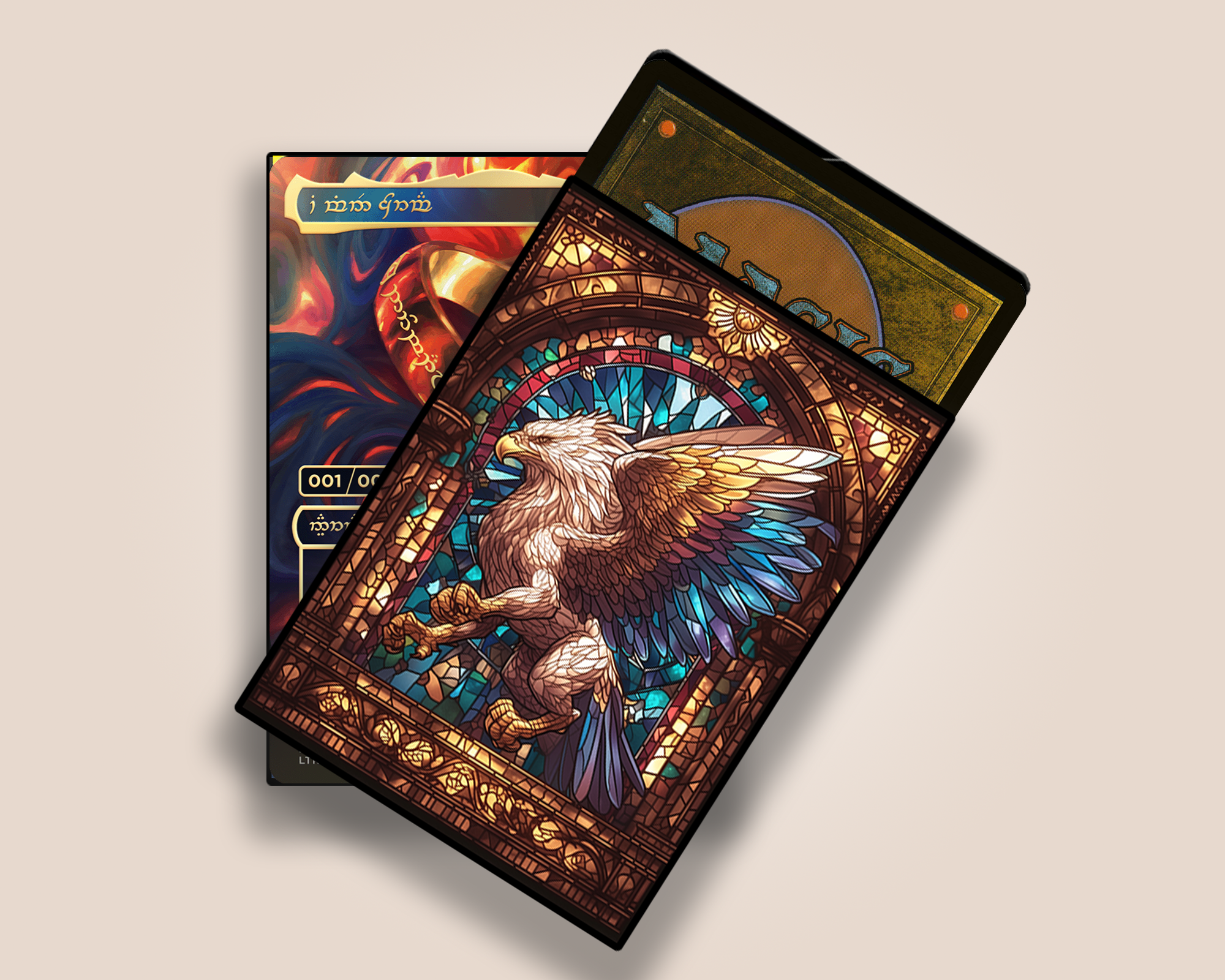 MtgSleeves: Stained Griffin 100 Top Quality Card Sleeves! Foil/Gloss Protected Your Cards, No Logos - RerollBase