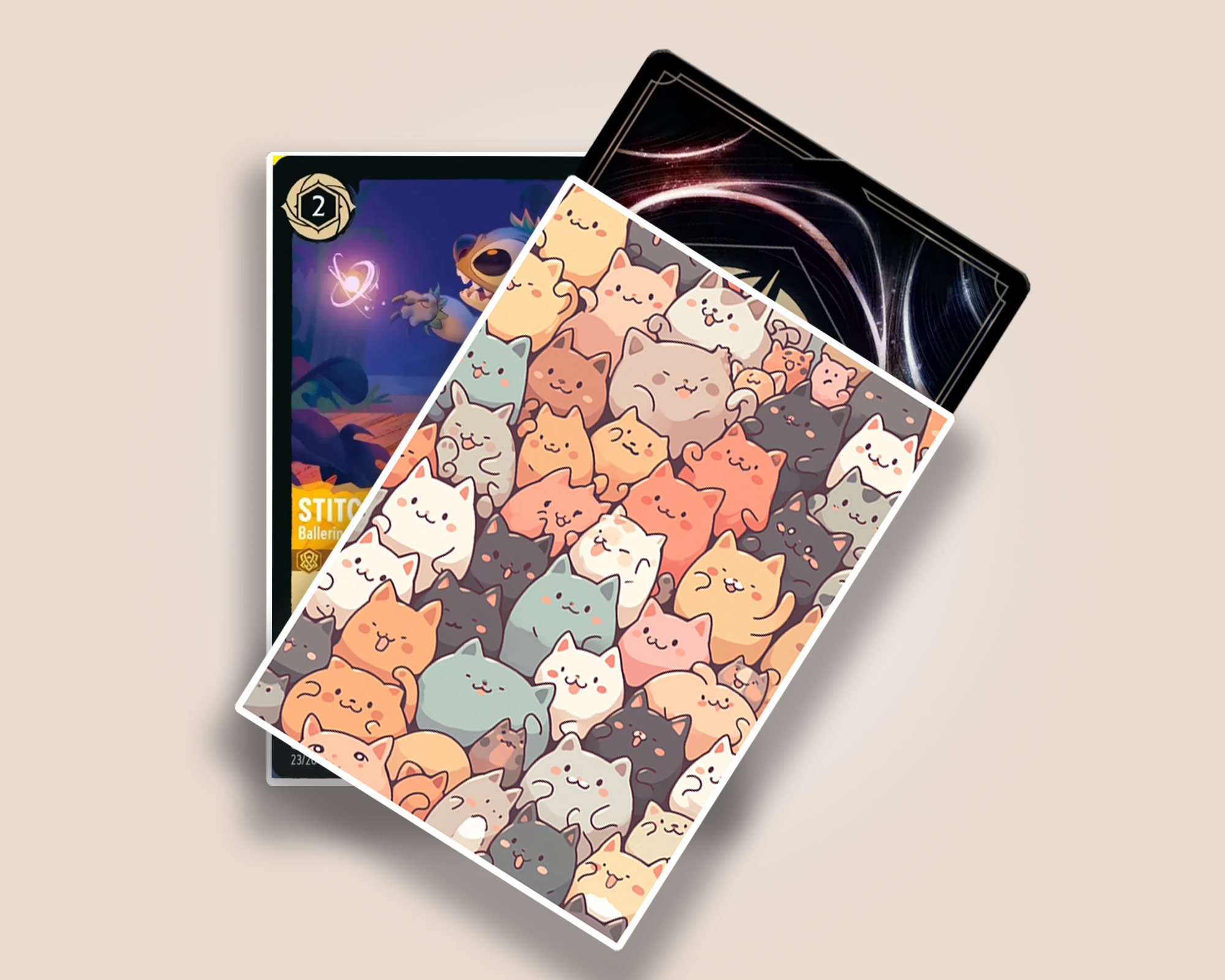 Lorcana Sleeves: Doodle Cats 100 Top Quality Card Sleeves! Foil/Holo Protected Your Cards, No Logos - RerollBase