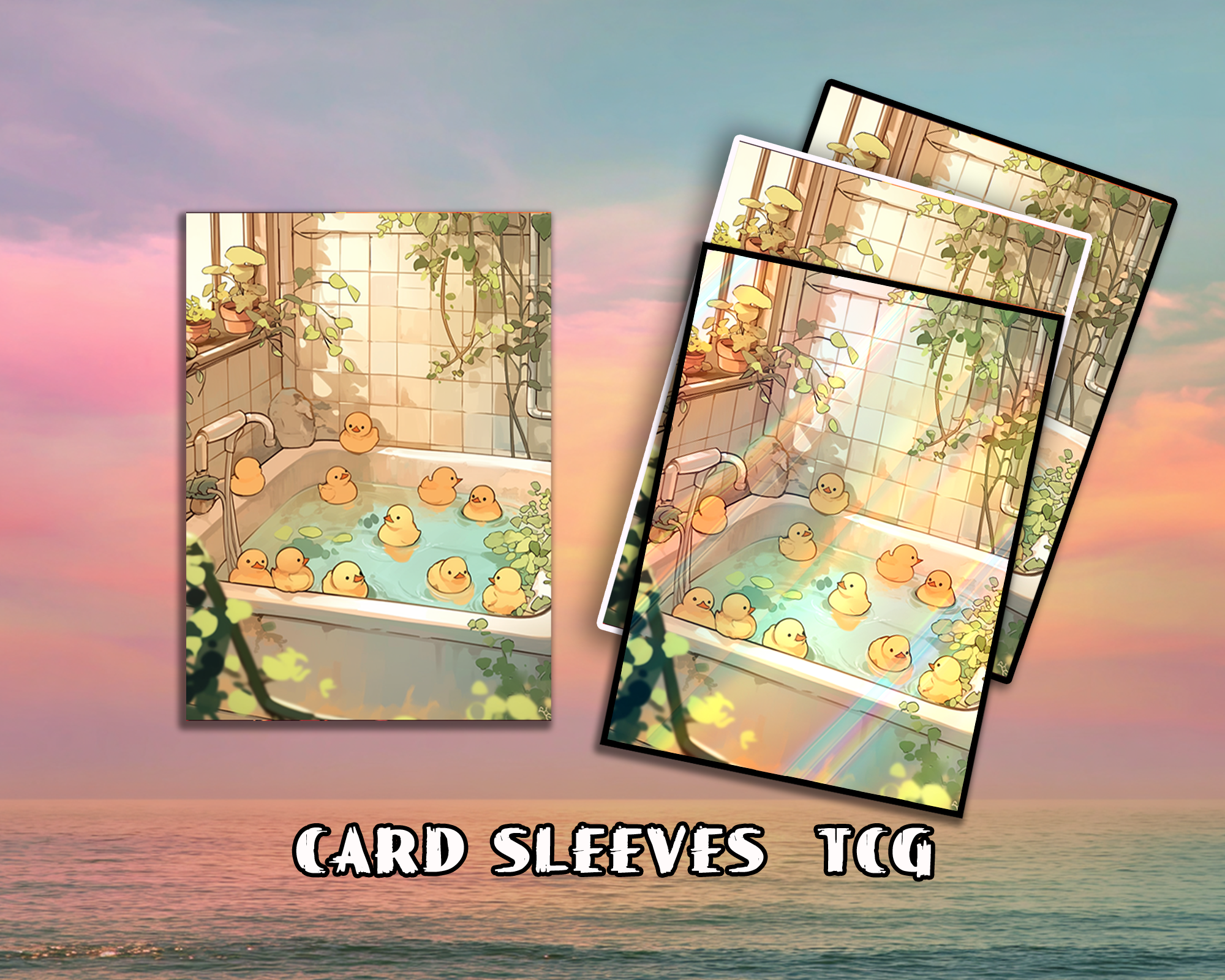 Cute Duck in Pool Card Sleeves