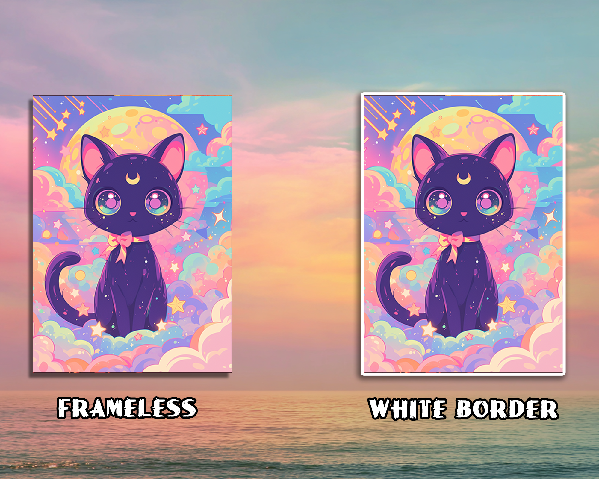 Moon black cat Card Sleeves