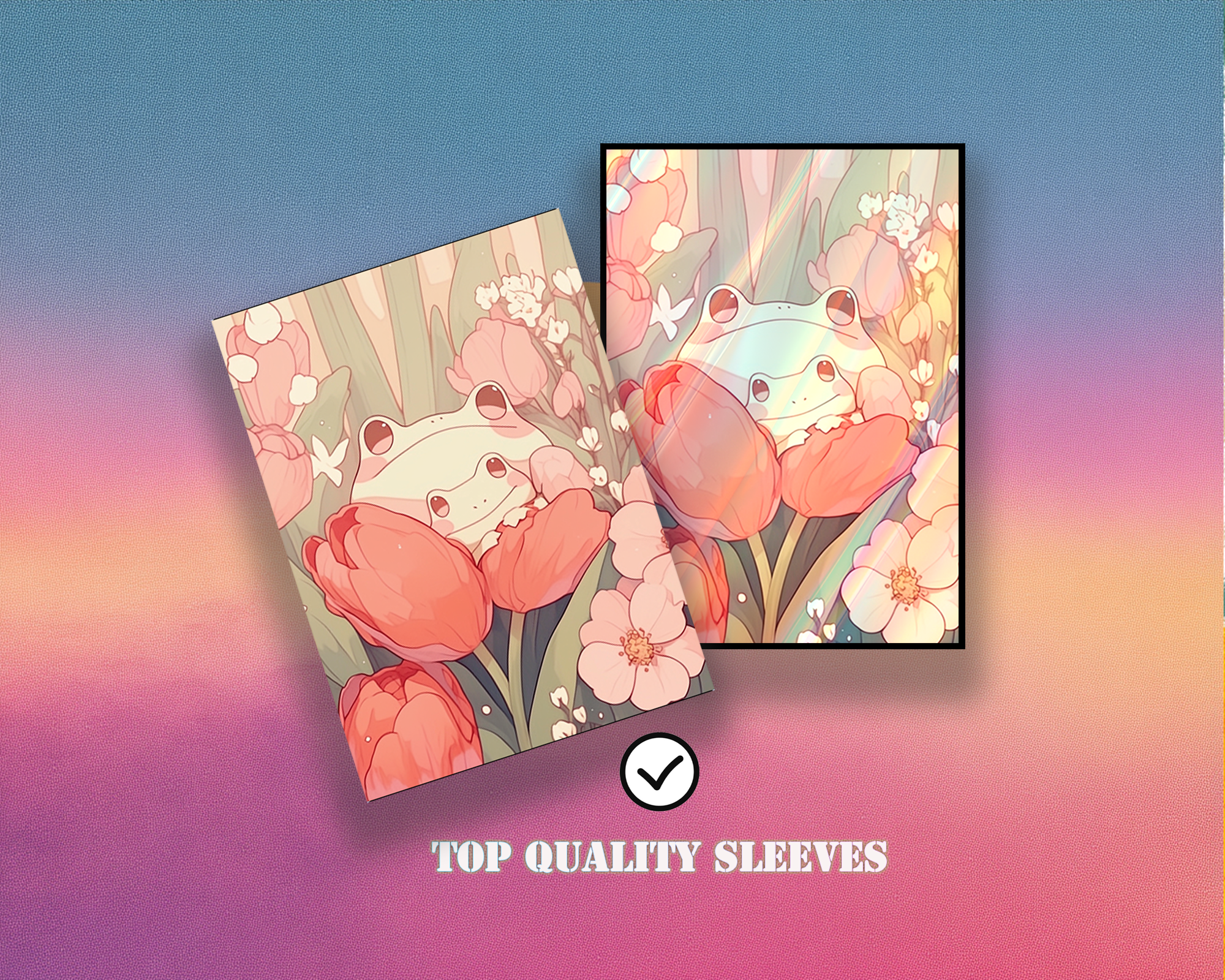 Pink Cute Frog Card Sleeves
