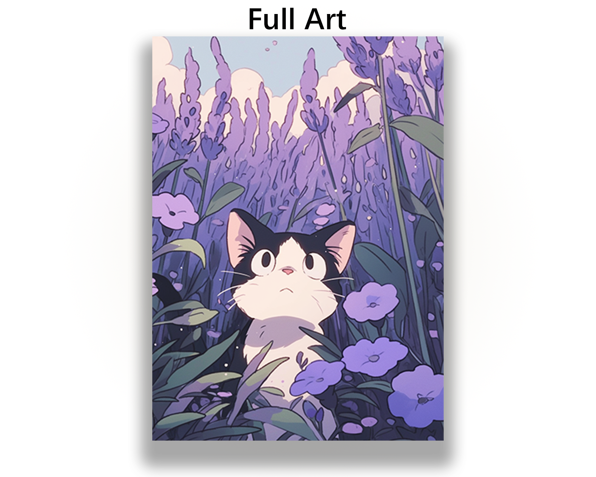 Anime Cat In Purple Flower Field Card Sleeves