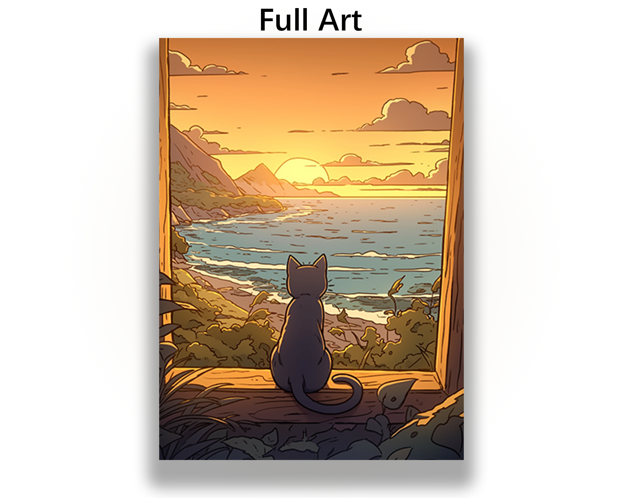 Black Cat By The Sea Card Sleeves