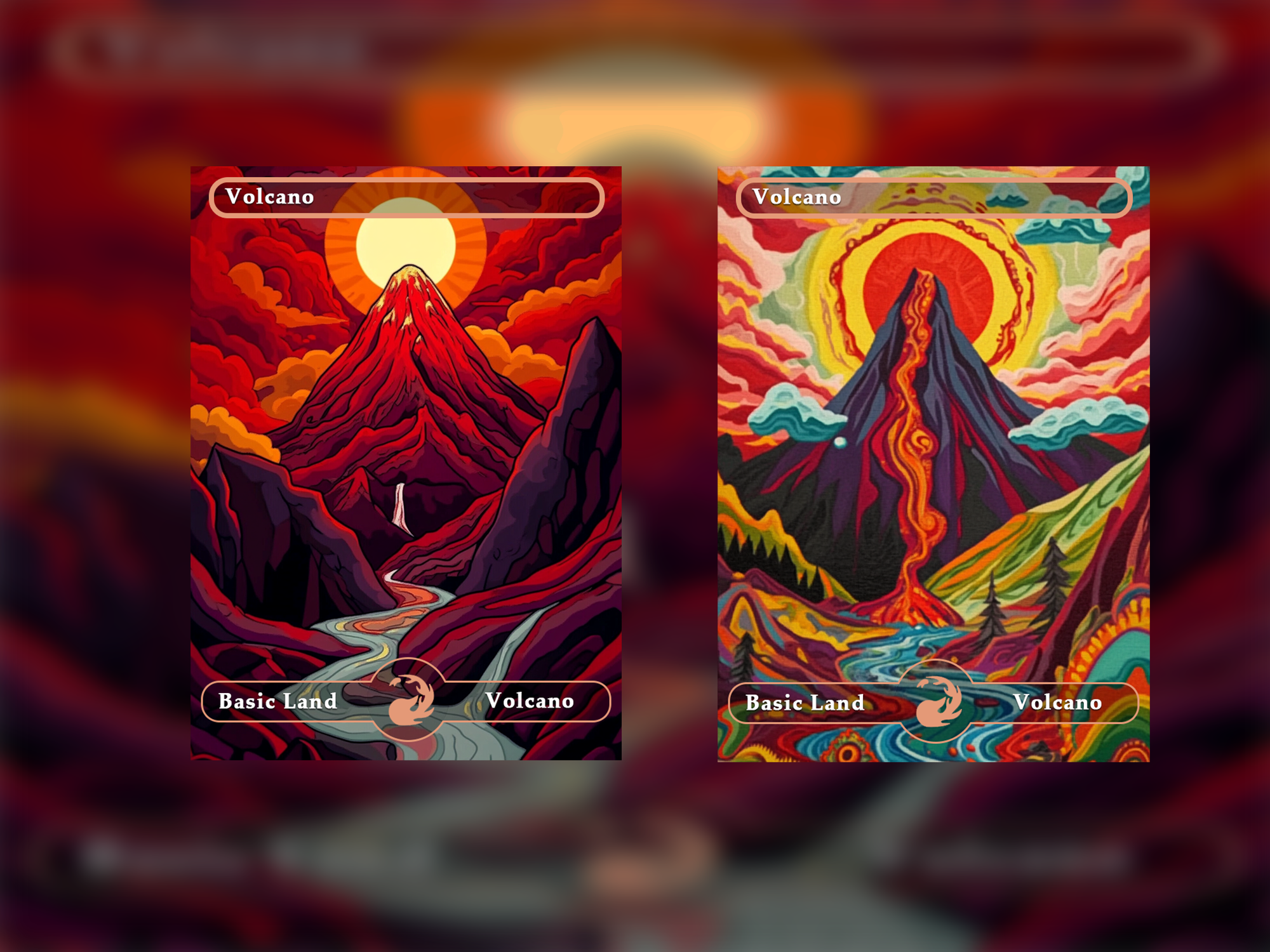 10 Basic Lands Proxy, Moutain Proxy, Custom Magic Cards for Commander EDH Acid Lands series style