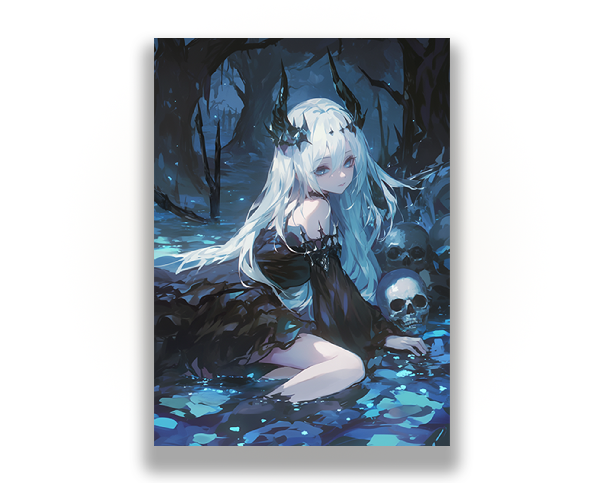 Dark Swamp Anime Girl Card Sleeves