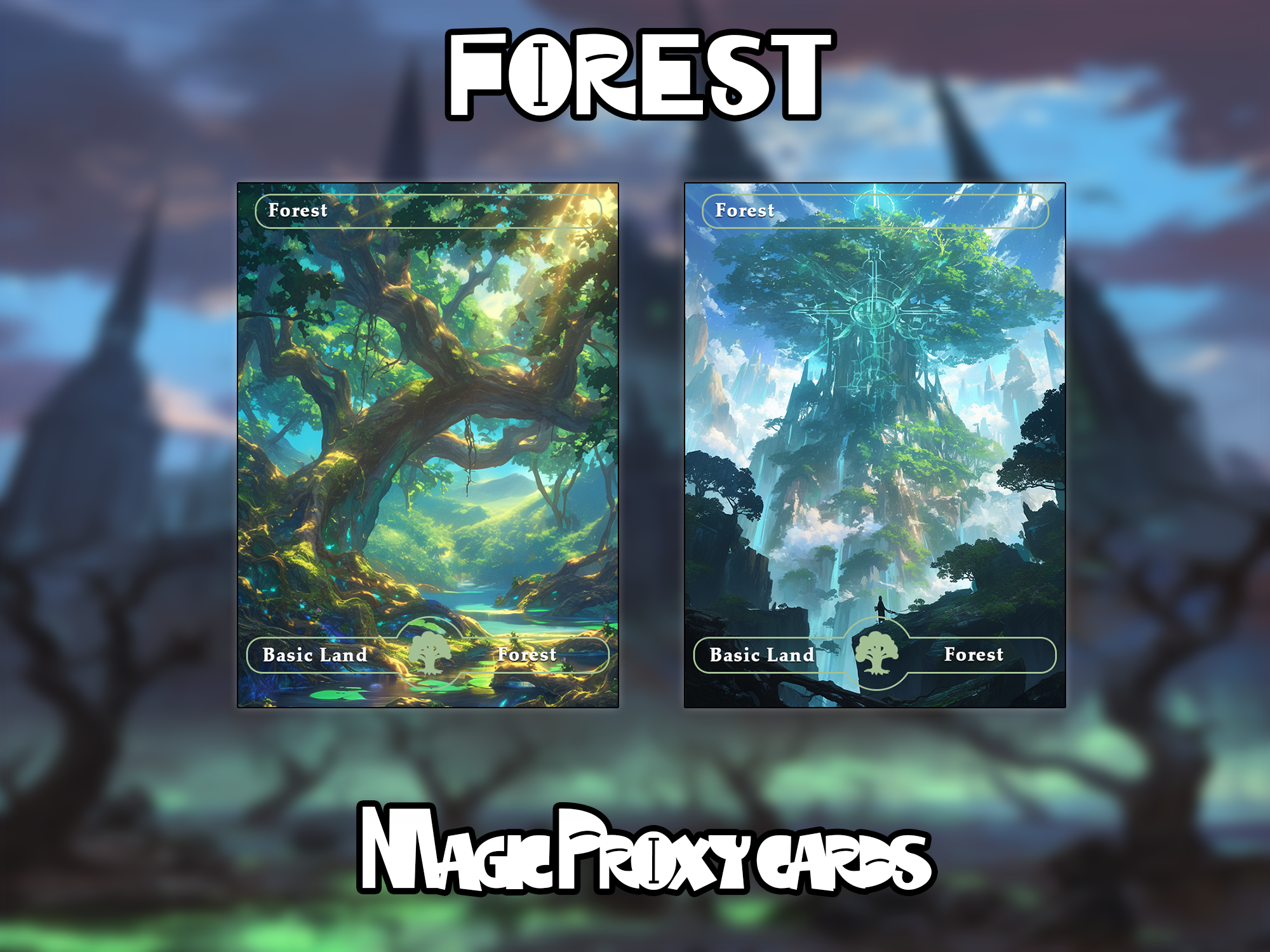Exquisite Basic Lands Magic Proxy Cards - Diverse Scenic Designs for Tabletop Gaming