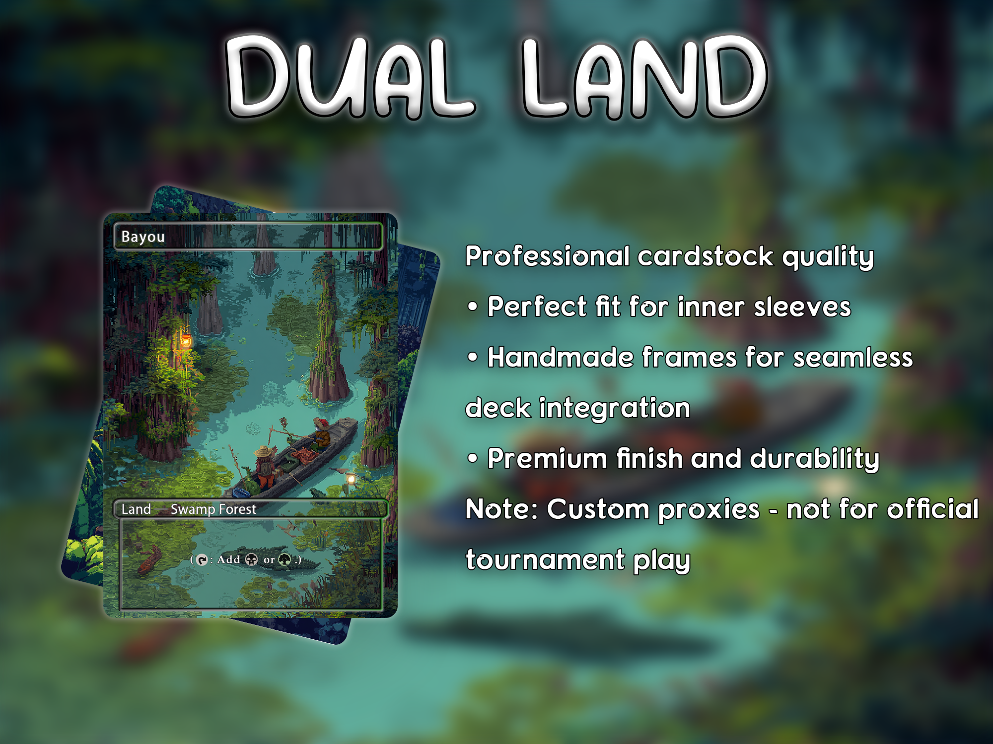 Dual land pack pixel style lands set of 10 unique borderless custom proxy lands High quality lands for EDH or cEDH