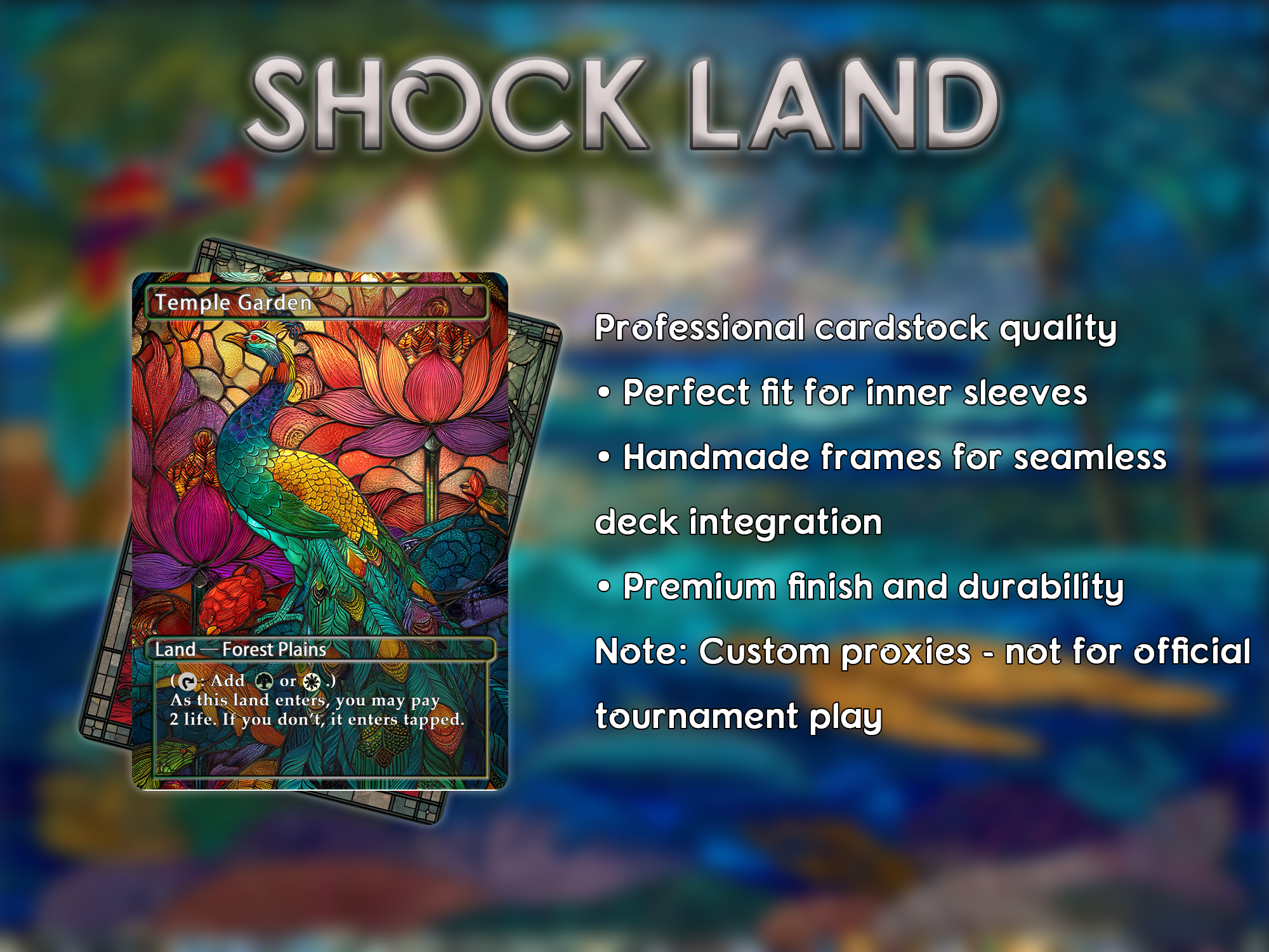 Shock land pack (10+ cards) animal styles set of 10+ unique borderless custom proxy lands High quality lands for EDH or cEDH