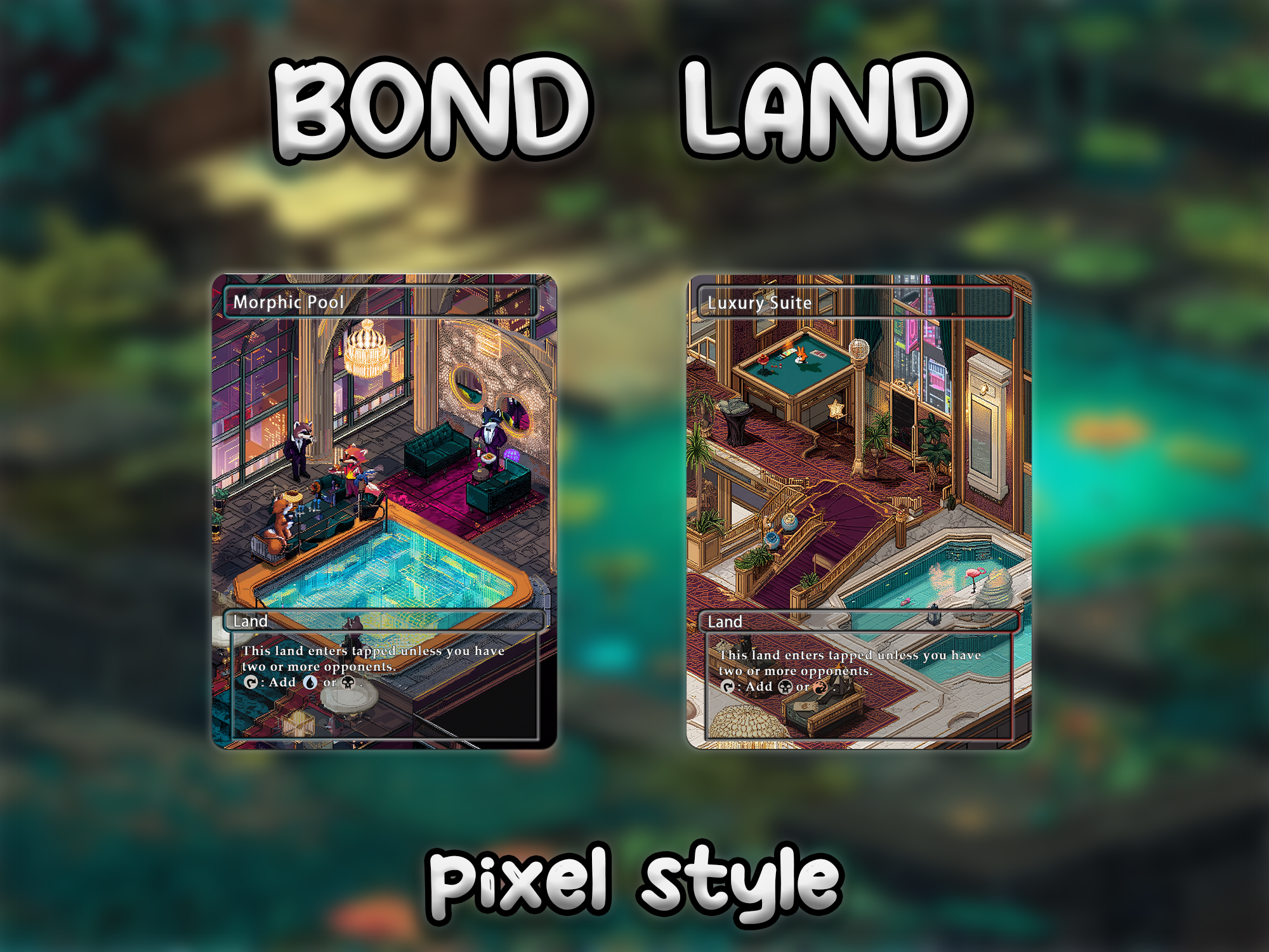 Bond land pack pixel style lands set of 10 unique borderless custom proxy lands High quality lands for EDH or cEDH