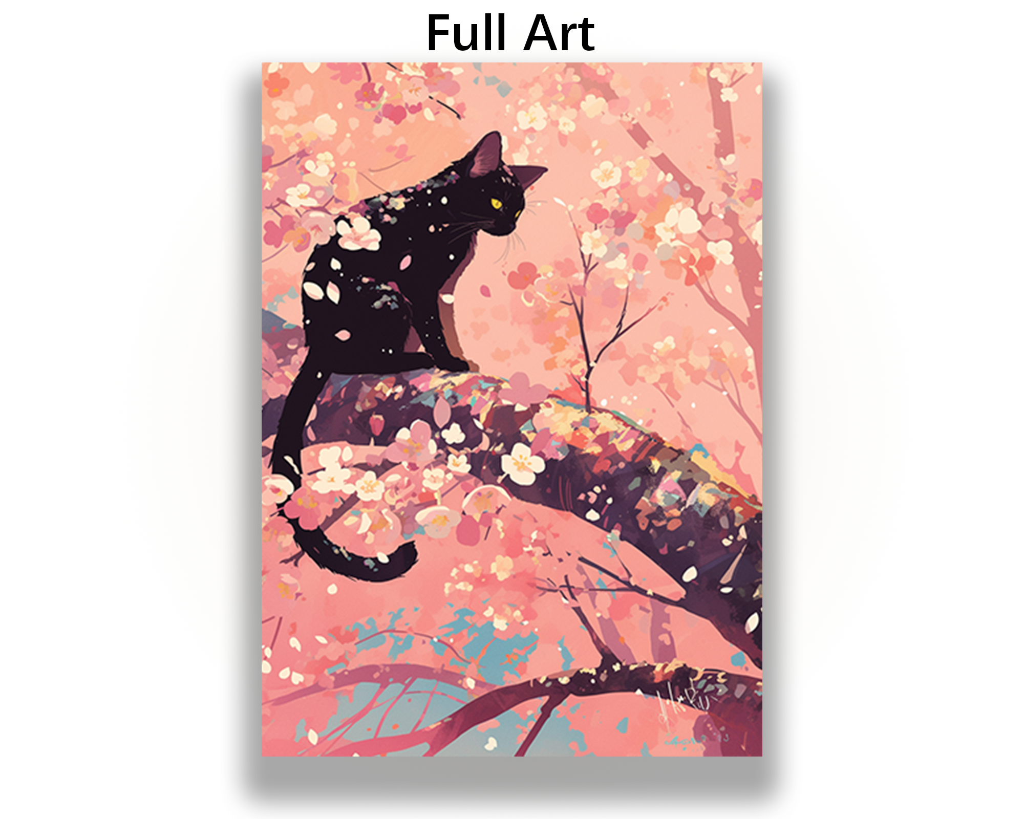 Cherry Blossoms And Black Cat Card Sleeves