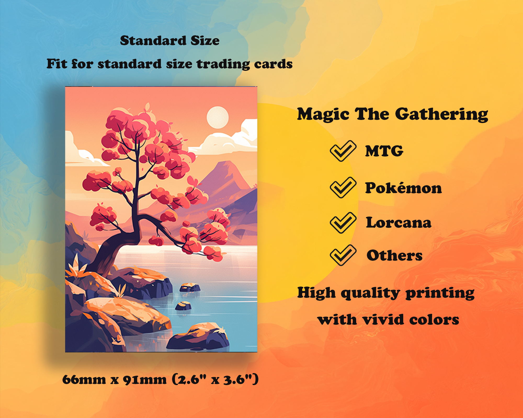 Lakeside Tree at Sunset Card Sleeves