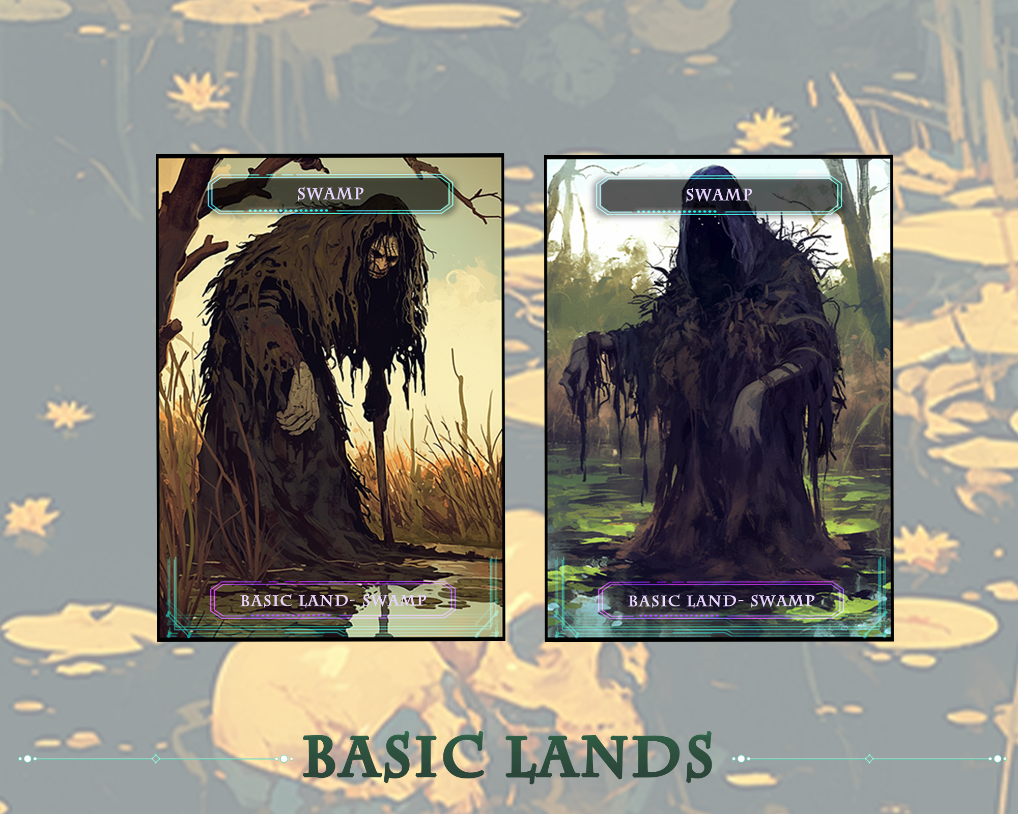 10 Basic Lands MTG  for Magic The Gathering Decks , Custom Art Proxies , TCG Collectible Magic Card Gift