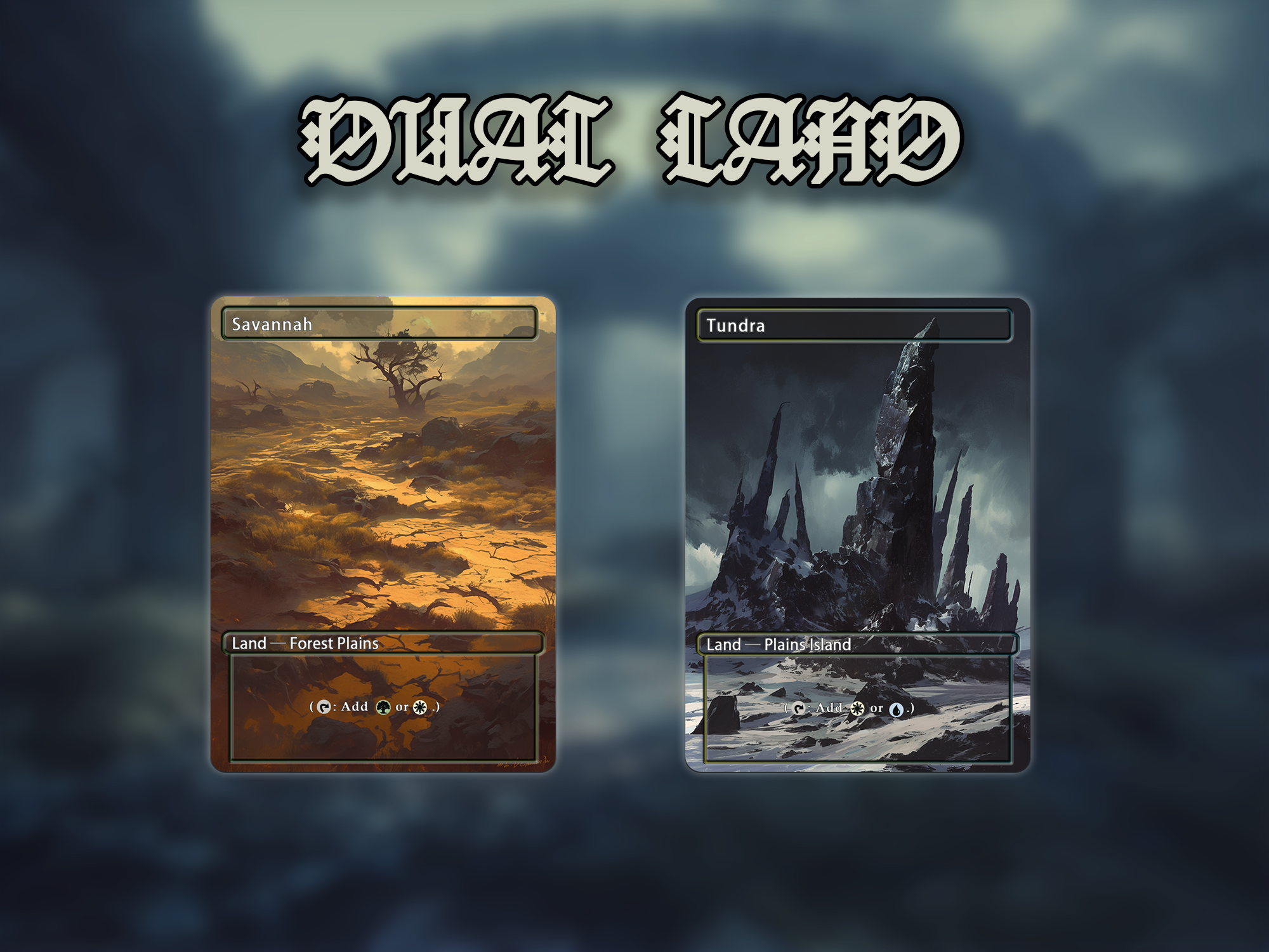 Dual land pack (10+ cards) Anime watercolour lands set of 10+ unique borderless custom proxy lands High quality lands for EDH or cEDH